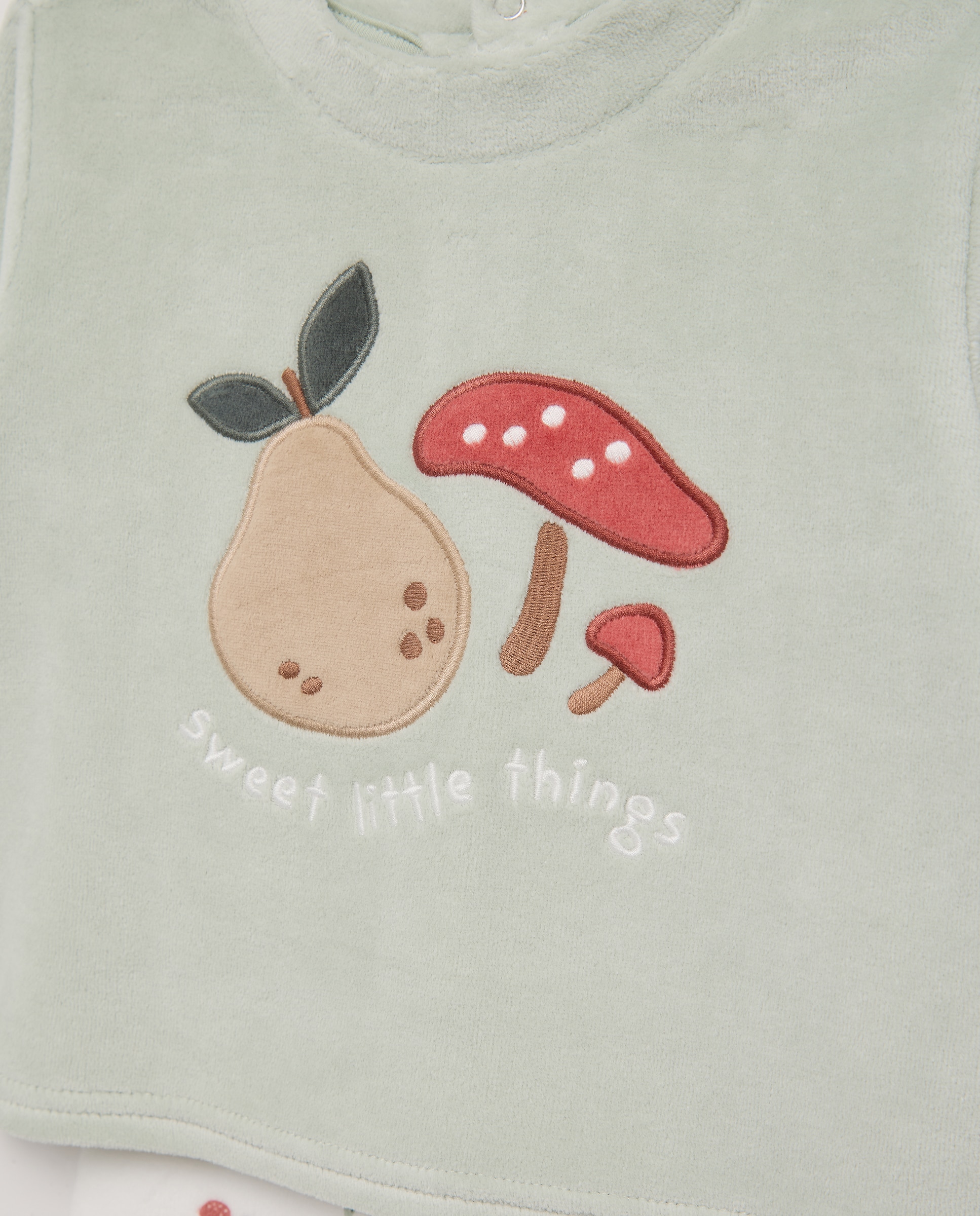 Pijama de Velour de Bebé com Calças com Estampado de Fantasia Verde-3