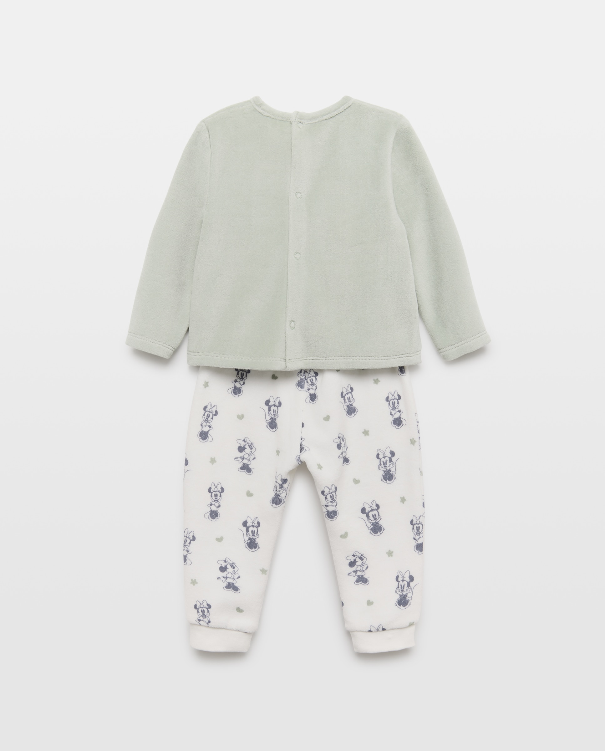 Pijama de Velour de Bebé com Fantasia da Minnie Verde-2