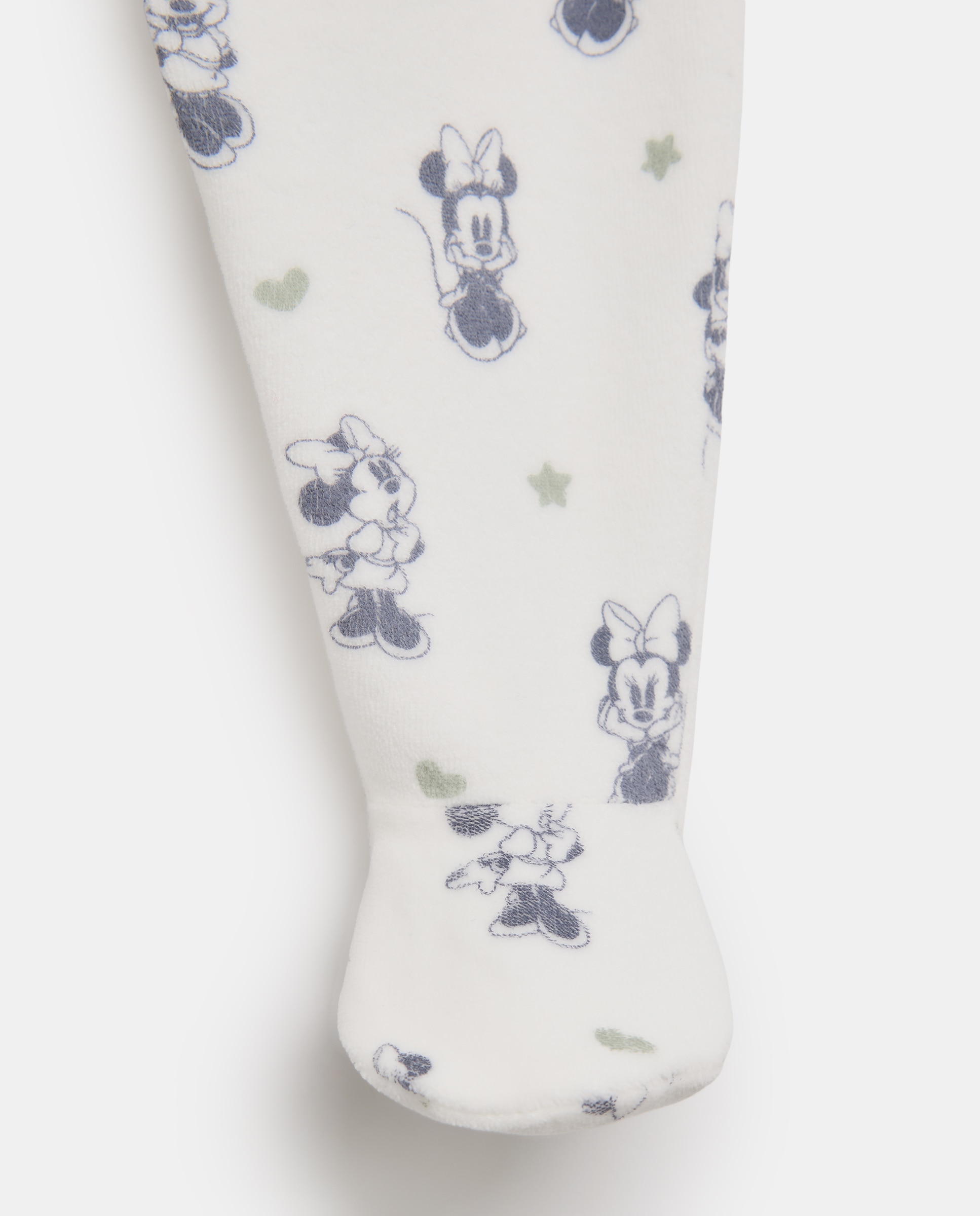 Pijama de Velour de Bebé com Fantasia da Minnie Verde-4