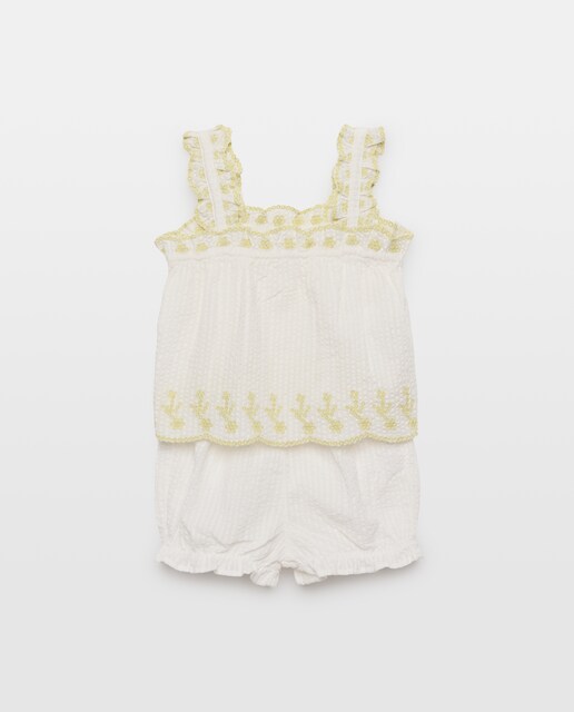 Pijama corto tirante bordados lima bebe