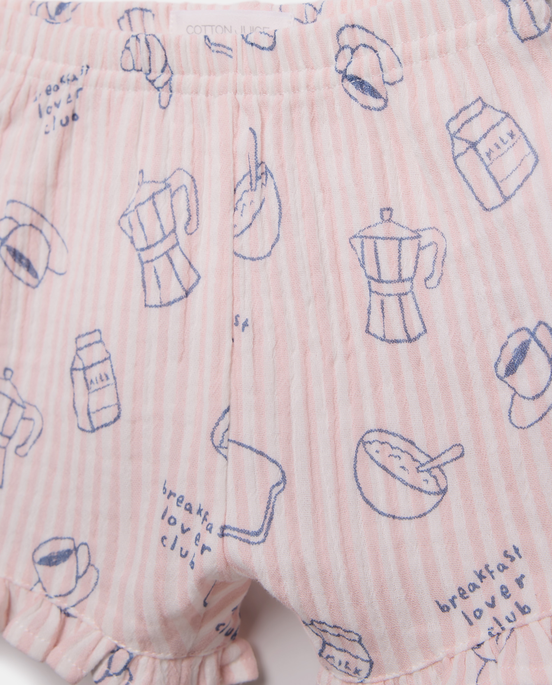 Pijama Misto de Bebé com Calças de Chiffon e Fantasia Cotton Juice Rosa-3