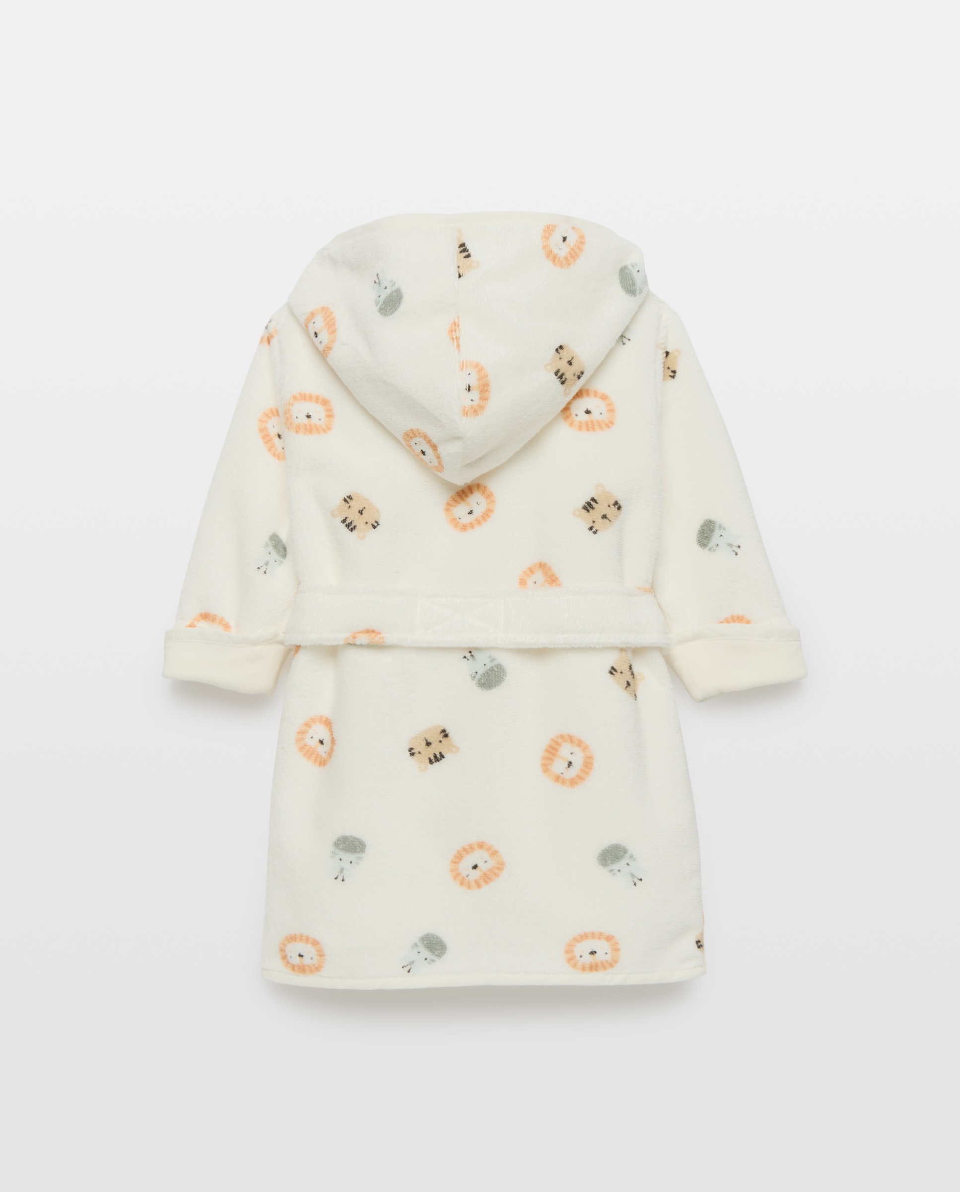 Roupão de Banho de Bebé com Estampado de Animais Cotton Juice Branco-2