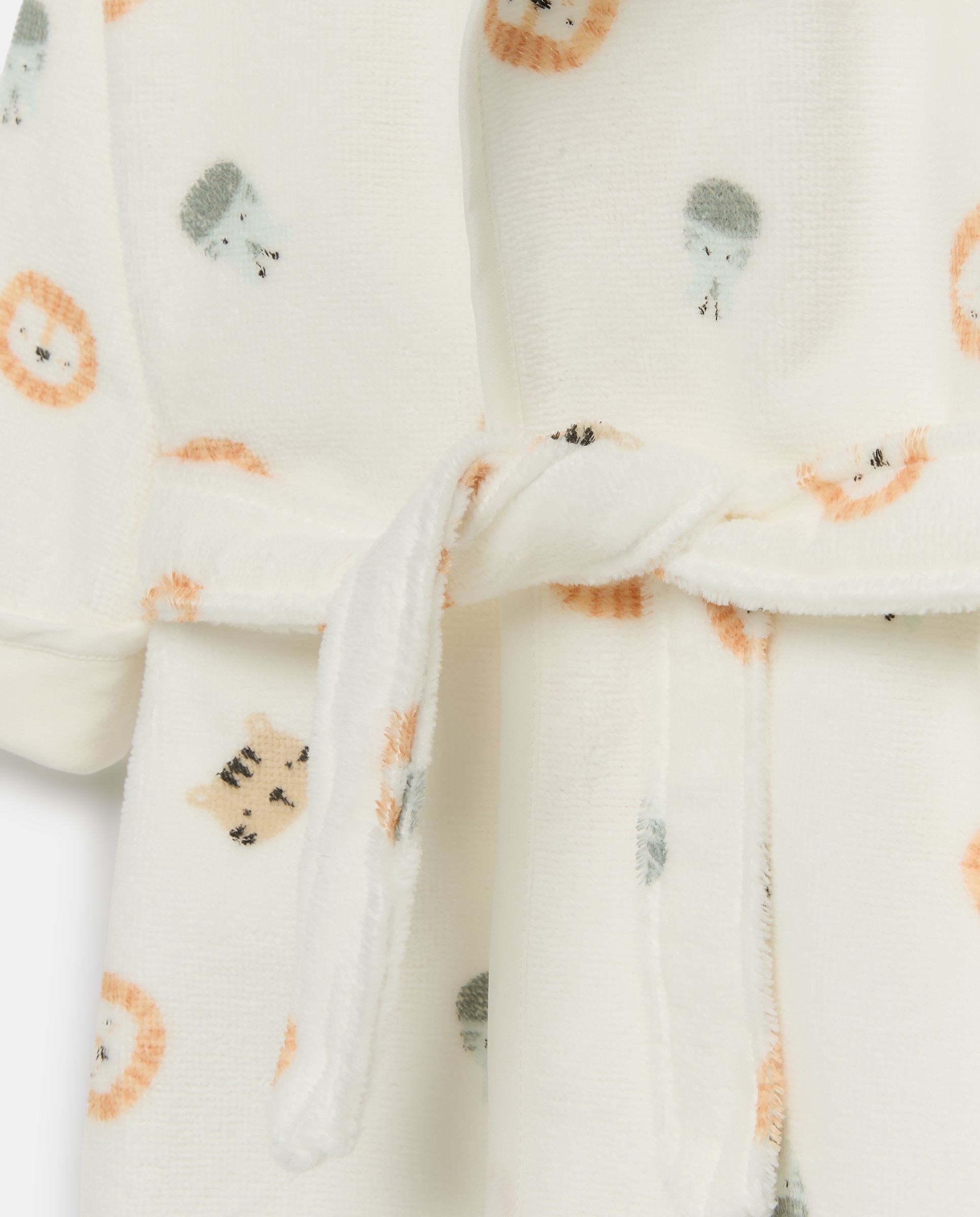 Roupão de Banho de Bebé com Estampado de Animais Cotton Juice Branco-3