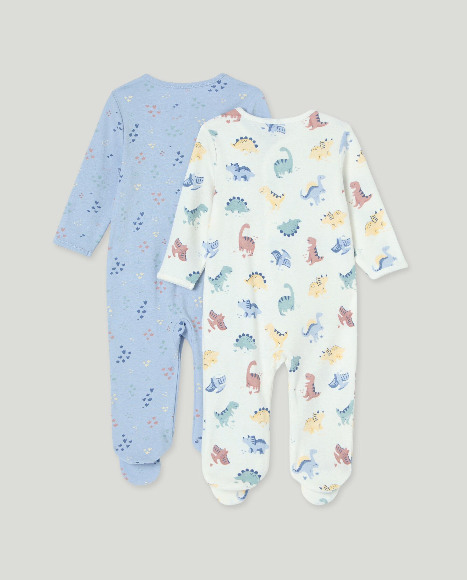 Pack de 2 Babygrows de Malha de Bebé com Estampado de Fantasia Branco-2