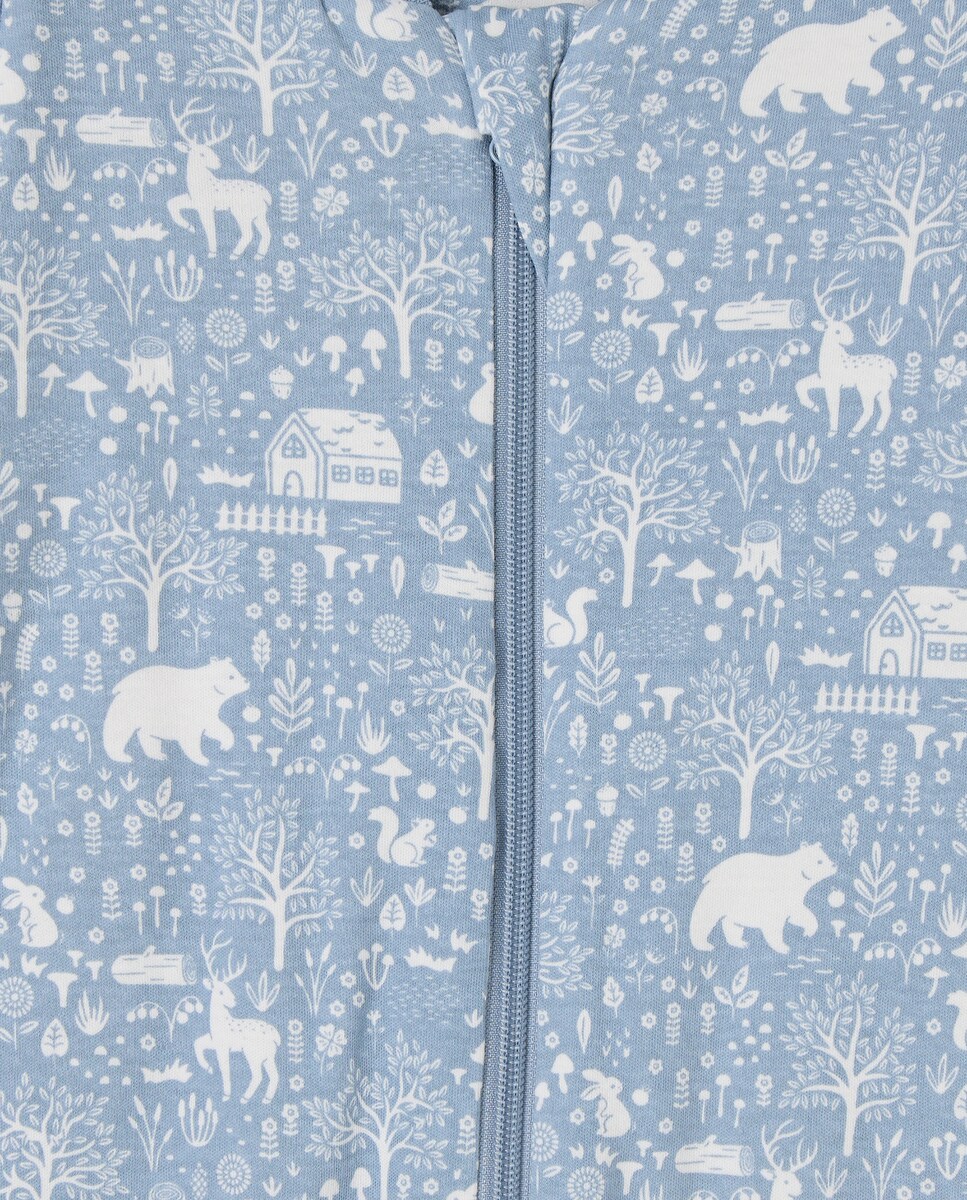 Pijama Manta com Mangas Desmontáveis e Meias Antiderrapantes Azul-3