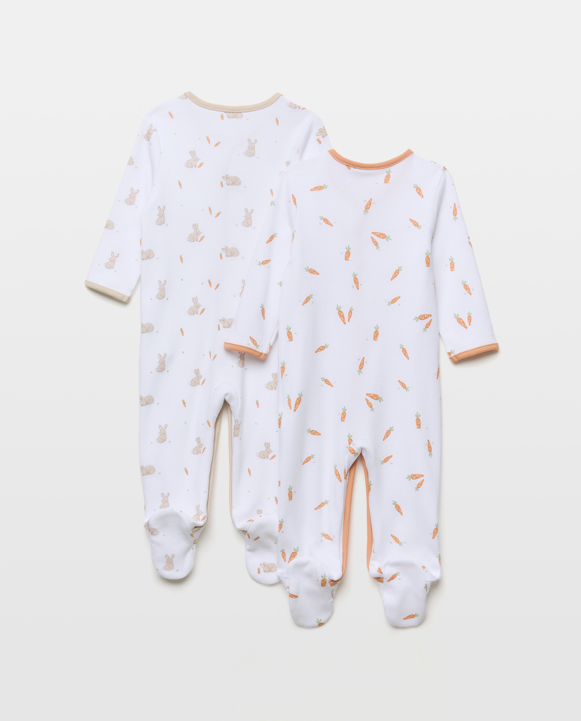 Pack de 2 Pijamas de Bebé Estampados Branco-2