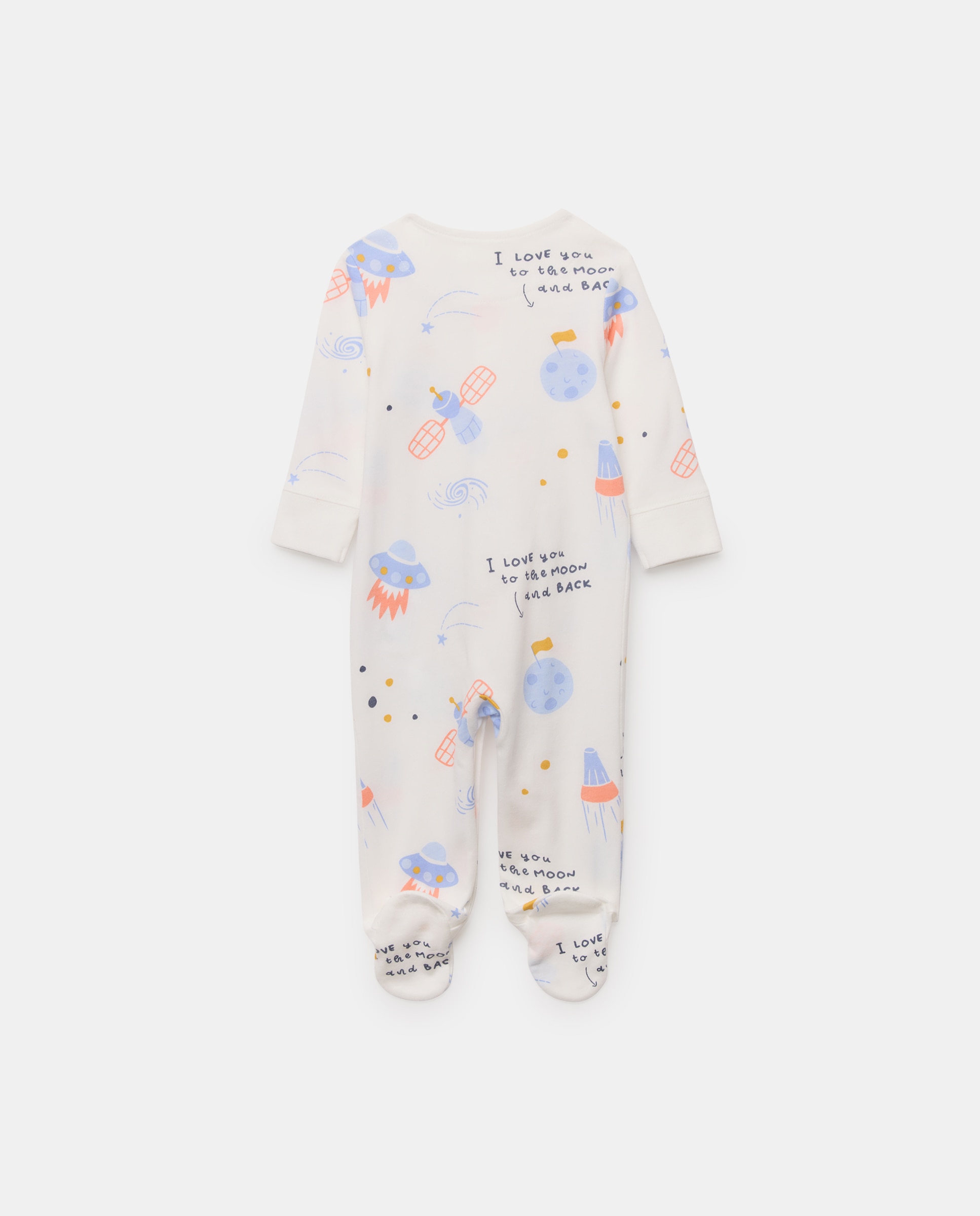 Babygrow Comprido Estampado de Bebé Branco-2