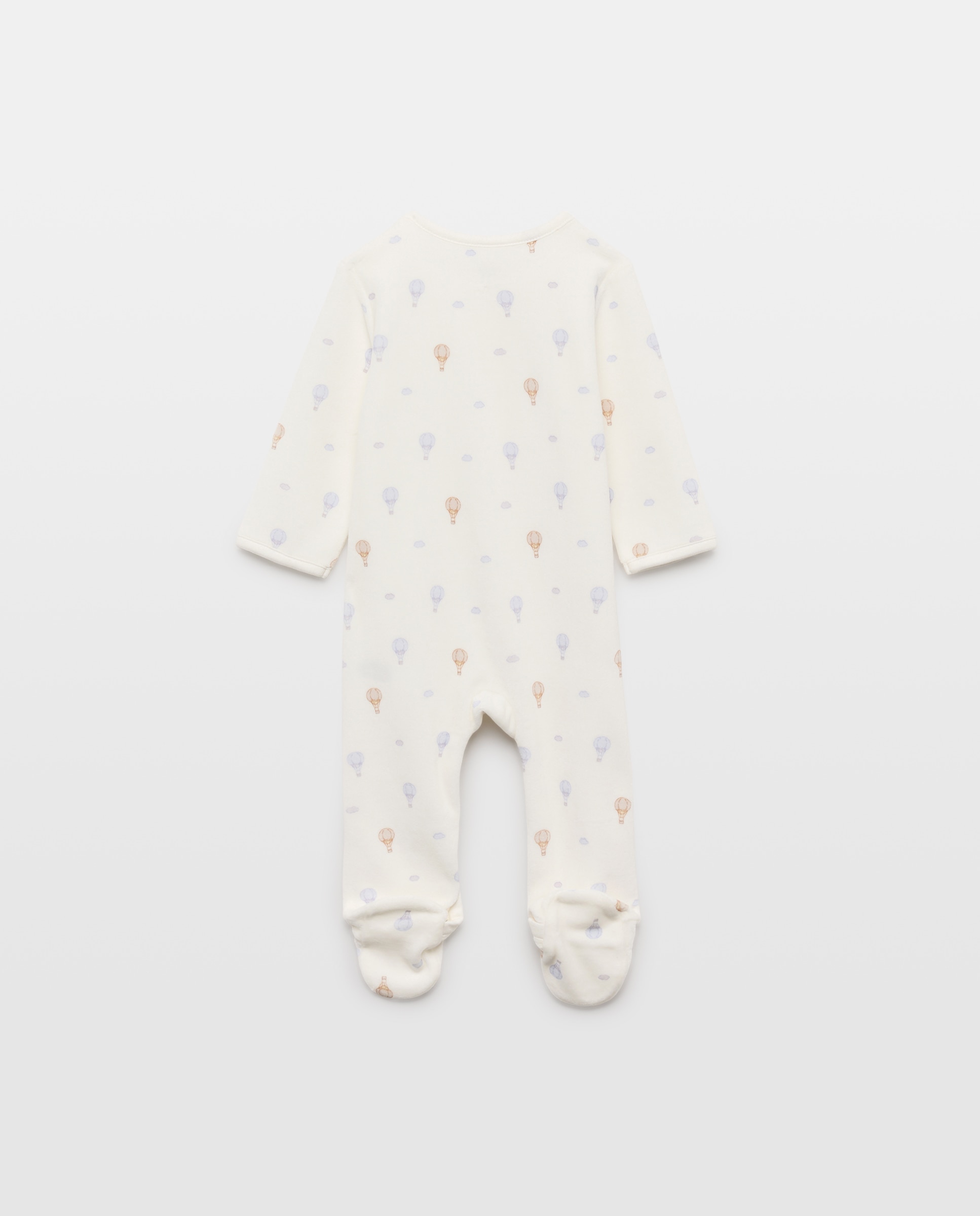 Babygrow de Velour de Bebé com Estampado de Balões Cotton Juice Azul-2