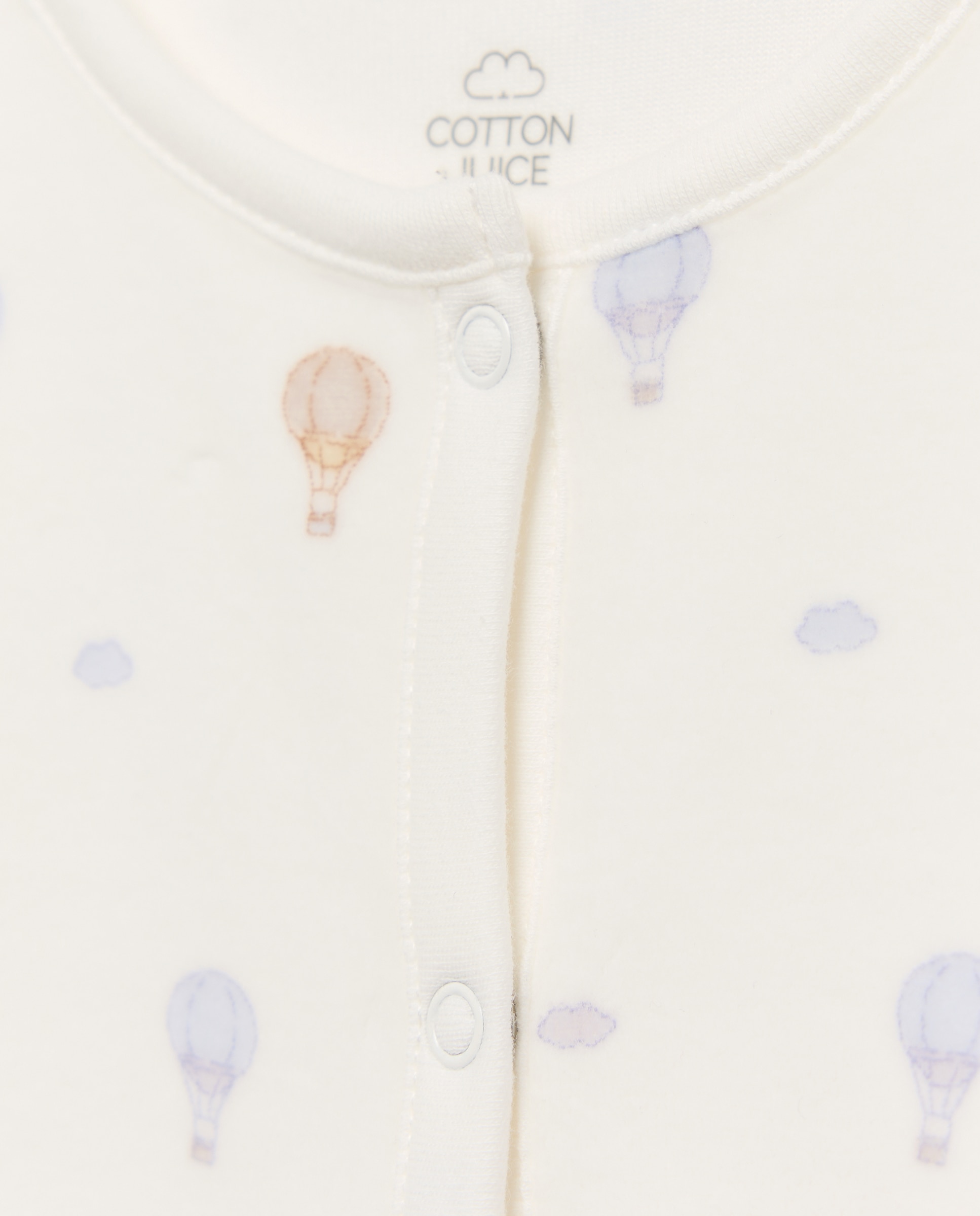 Babygrow de Velour de Bebé com Estampado de Balões Cotton Juice Azul-3