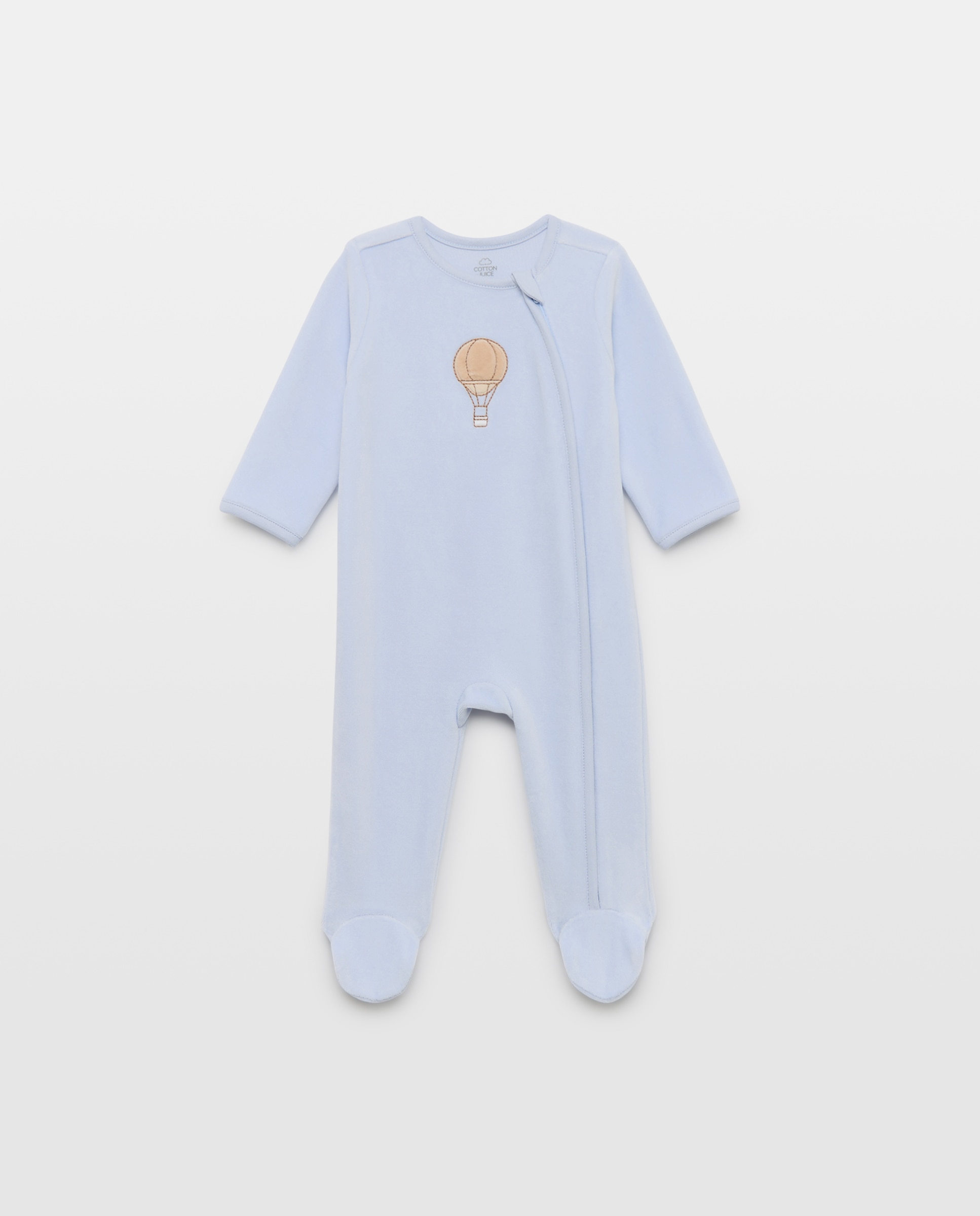 Imagem 0 de Babygrow de Velour de Bebé com Fecho de Correr e Balões