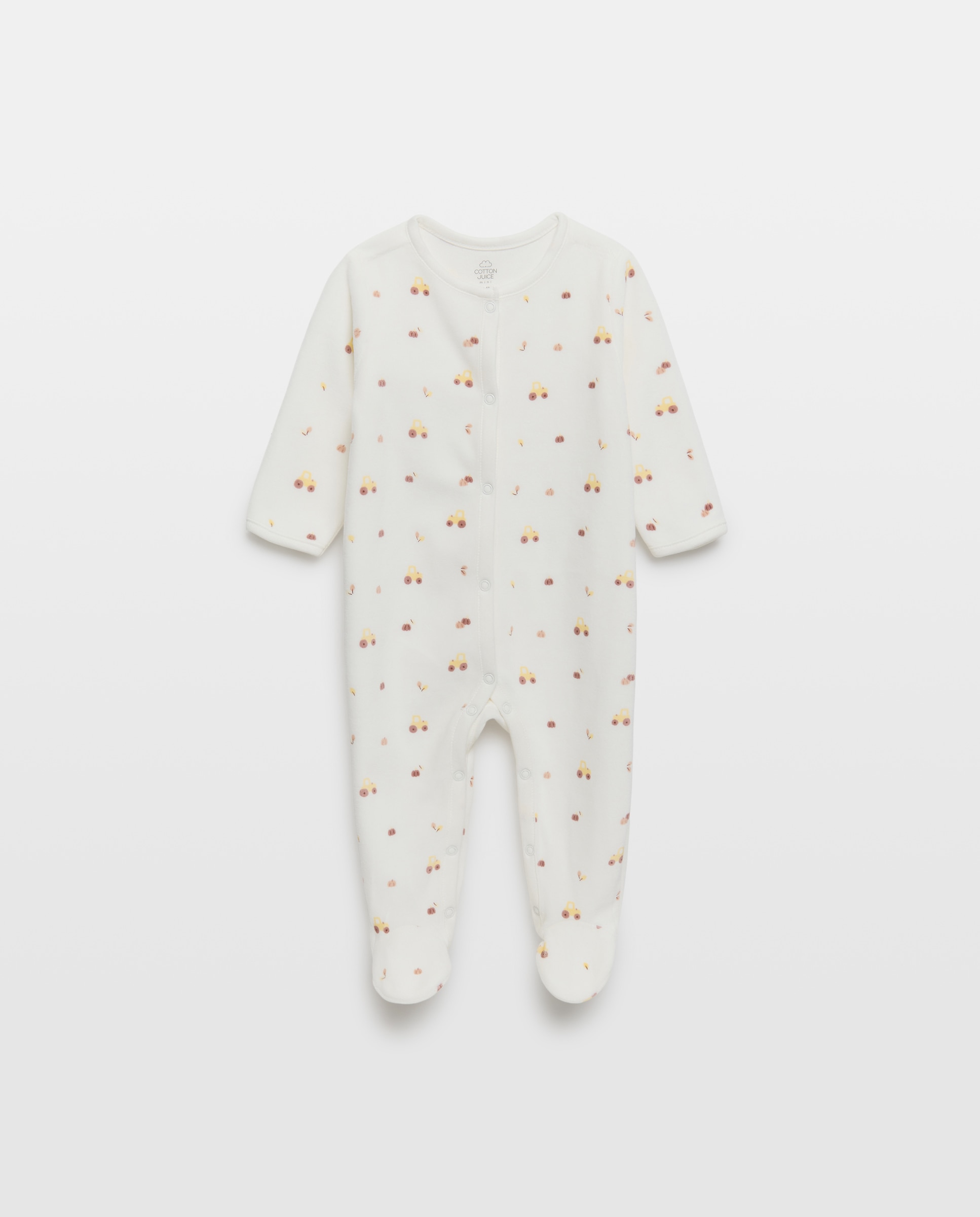 Imagem 0 de Babygrow de Velour de Bebé com Estampado de Trator
