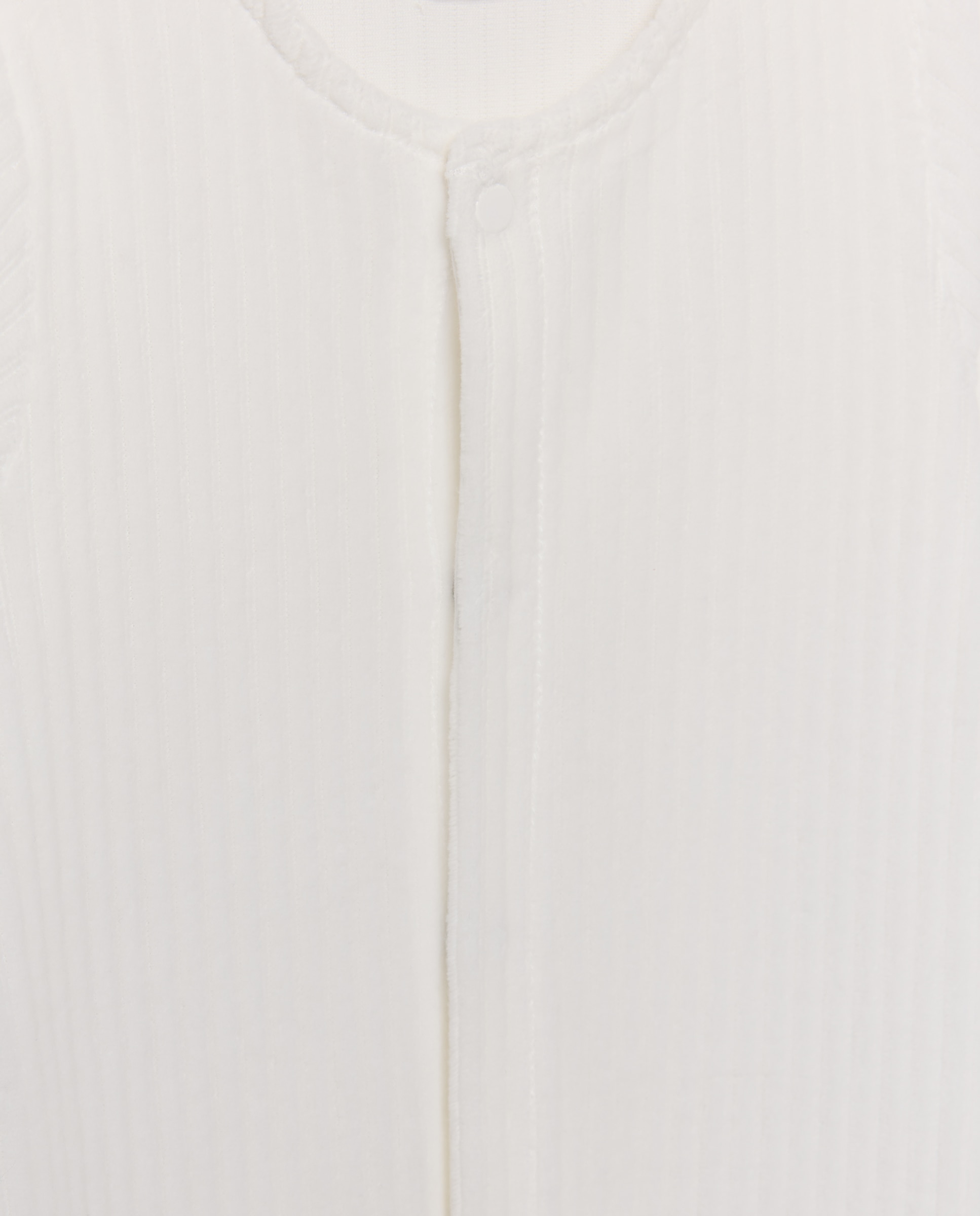 Pelele básico para bebé largo en velour liso - Cotton Juice - Blanco roto Blanco roto-3