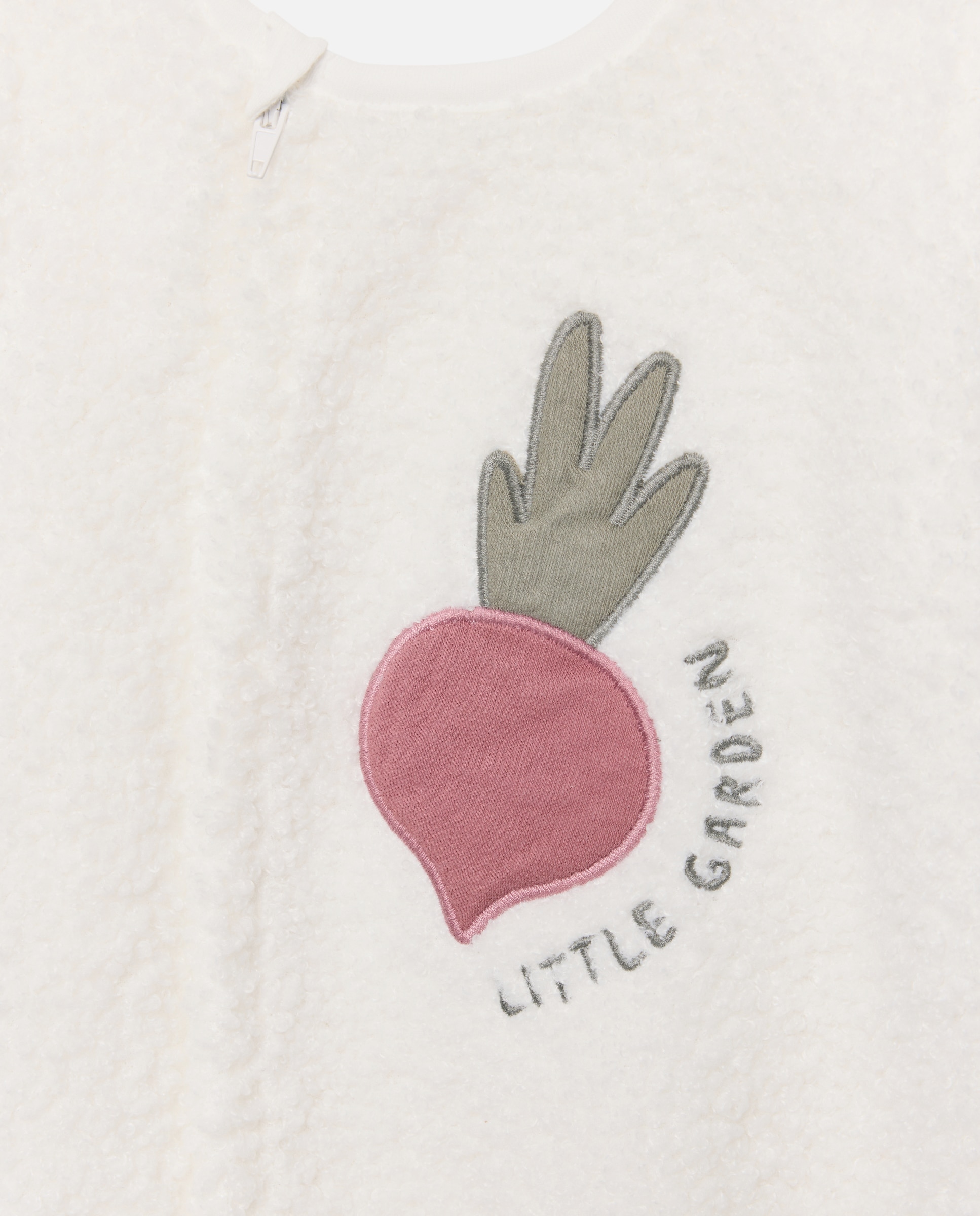Pelele básico para bebé largo en velour rizado con fantasía - Cotton Juice - Blanco Blanco-3