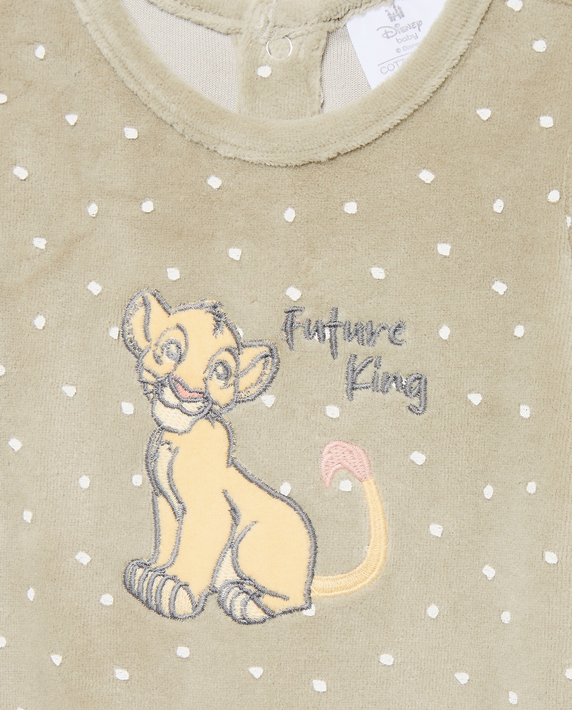 Babygrow Comprido de Bebé em Velour do Rei Leão Cotton Juice Verde-3