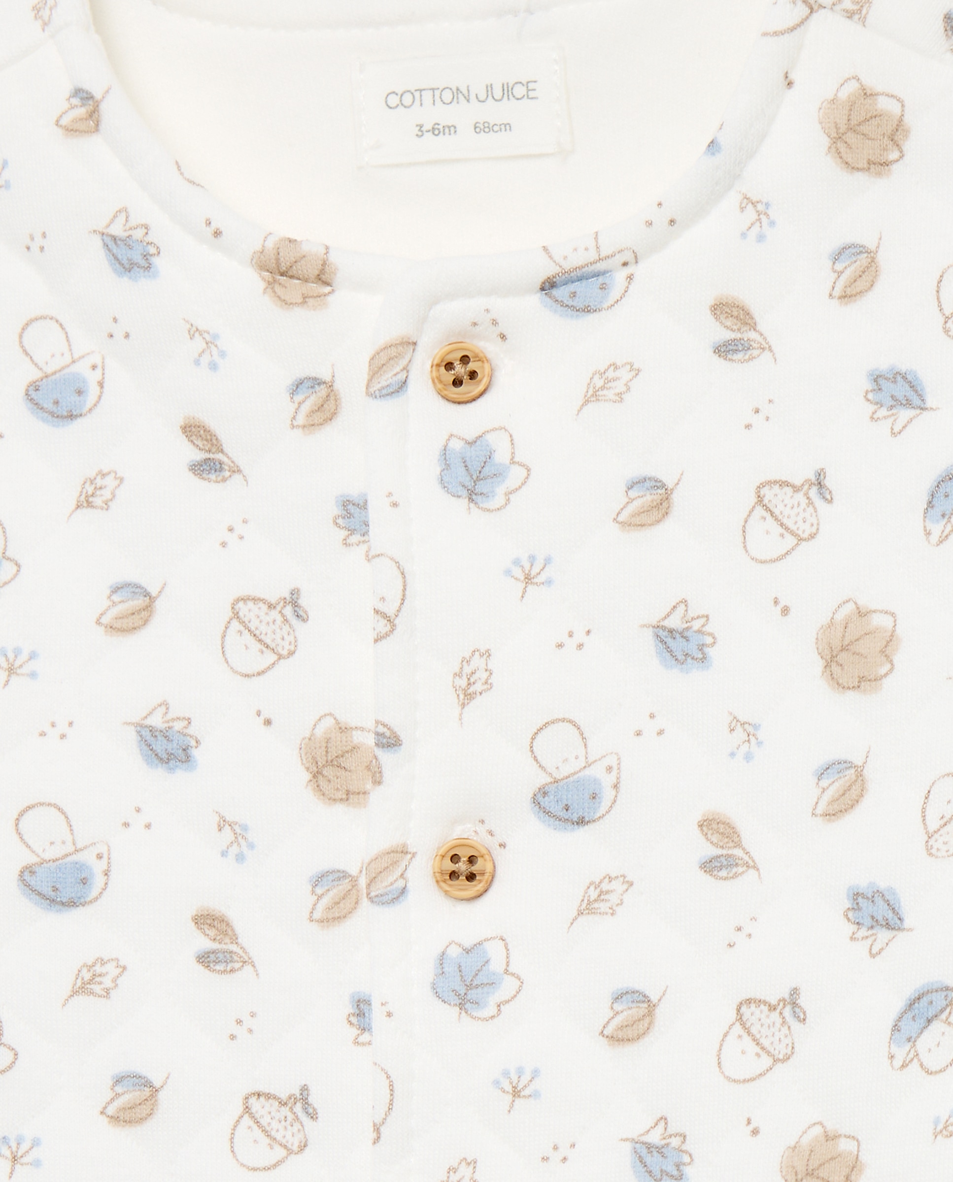Babygrow Acolchoado de Bebé com Estampado de Fantasia Cotton Juice Azul-marinho-3