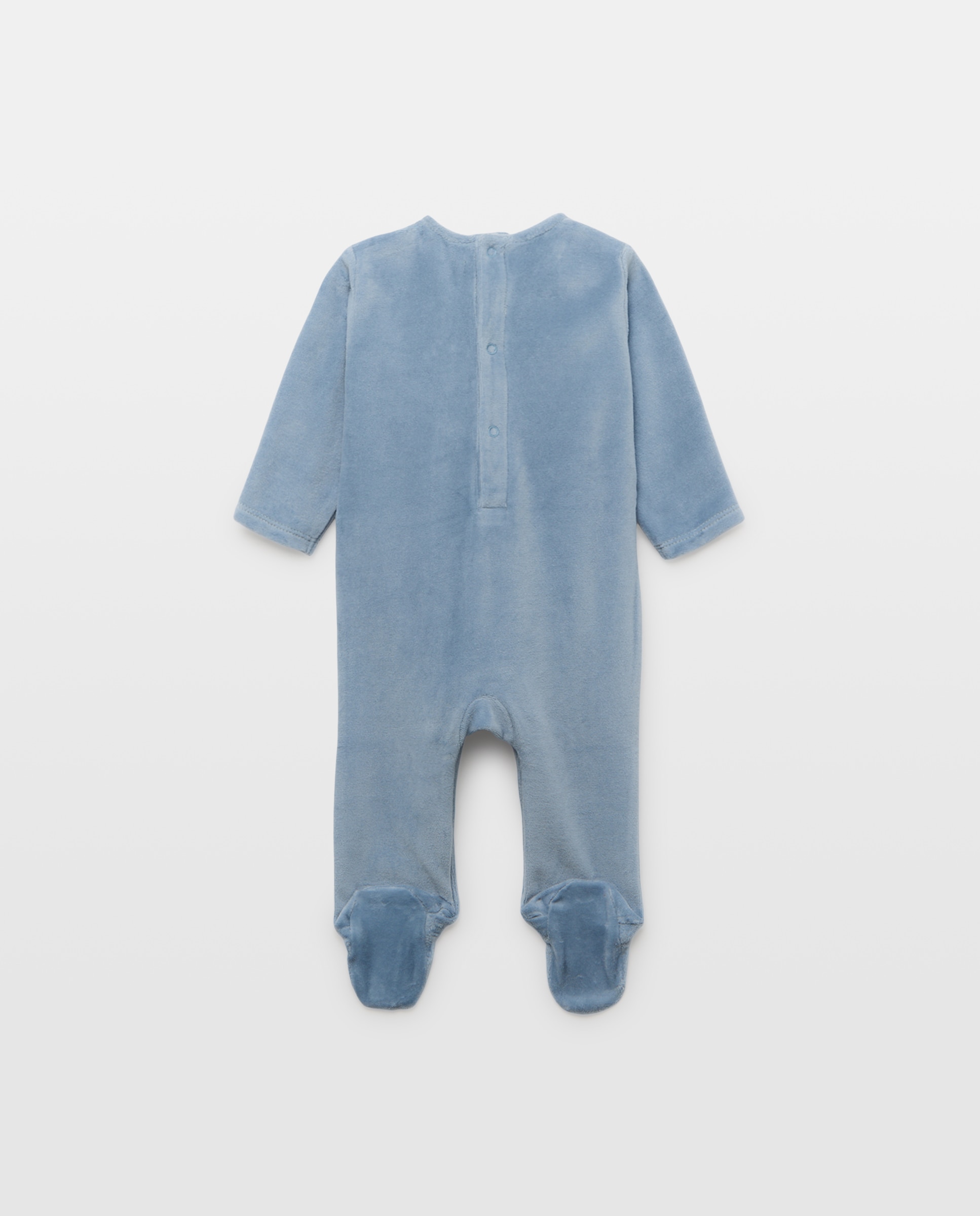 Pelele largo de velour fantasía oso de bebé - Cotton Juice - Azul Azul-2