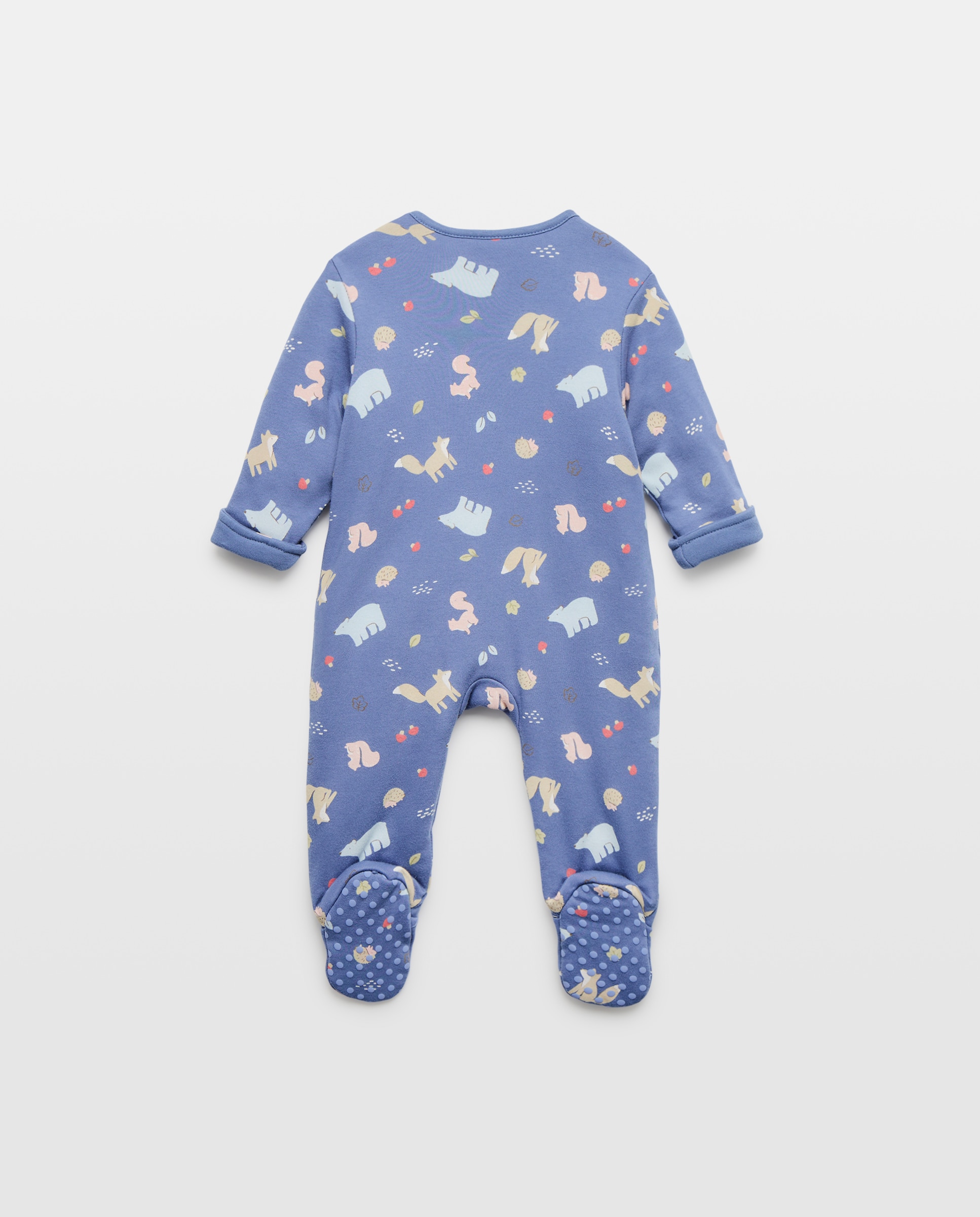 Pelele largo acolchado estampado fantasía de bebé - Cotton Juice - Azul Azul-2