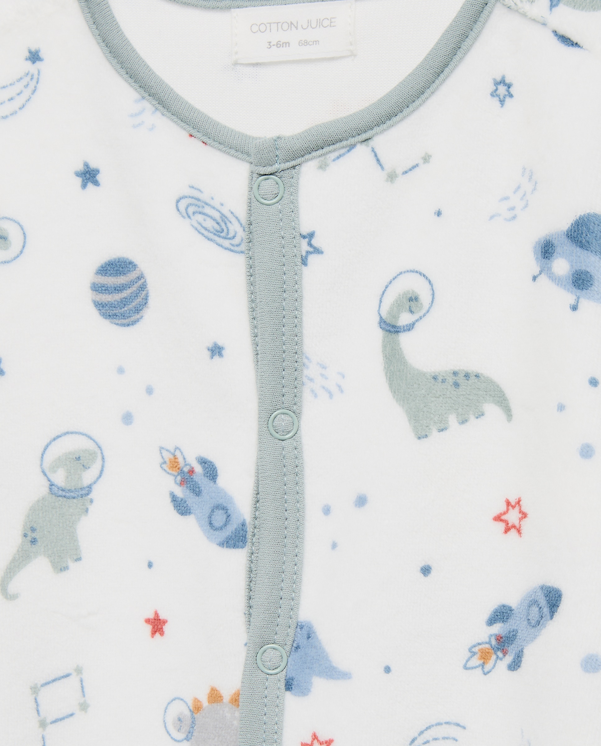Babygrow de Malha de Bebé com Estampado de Fantasia Azul-3
