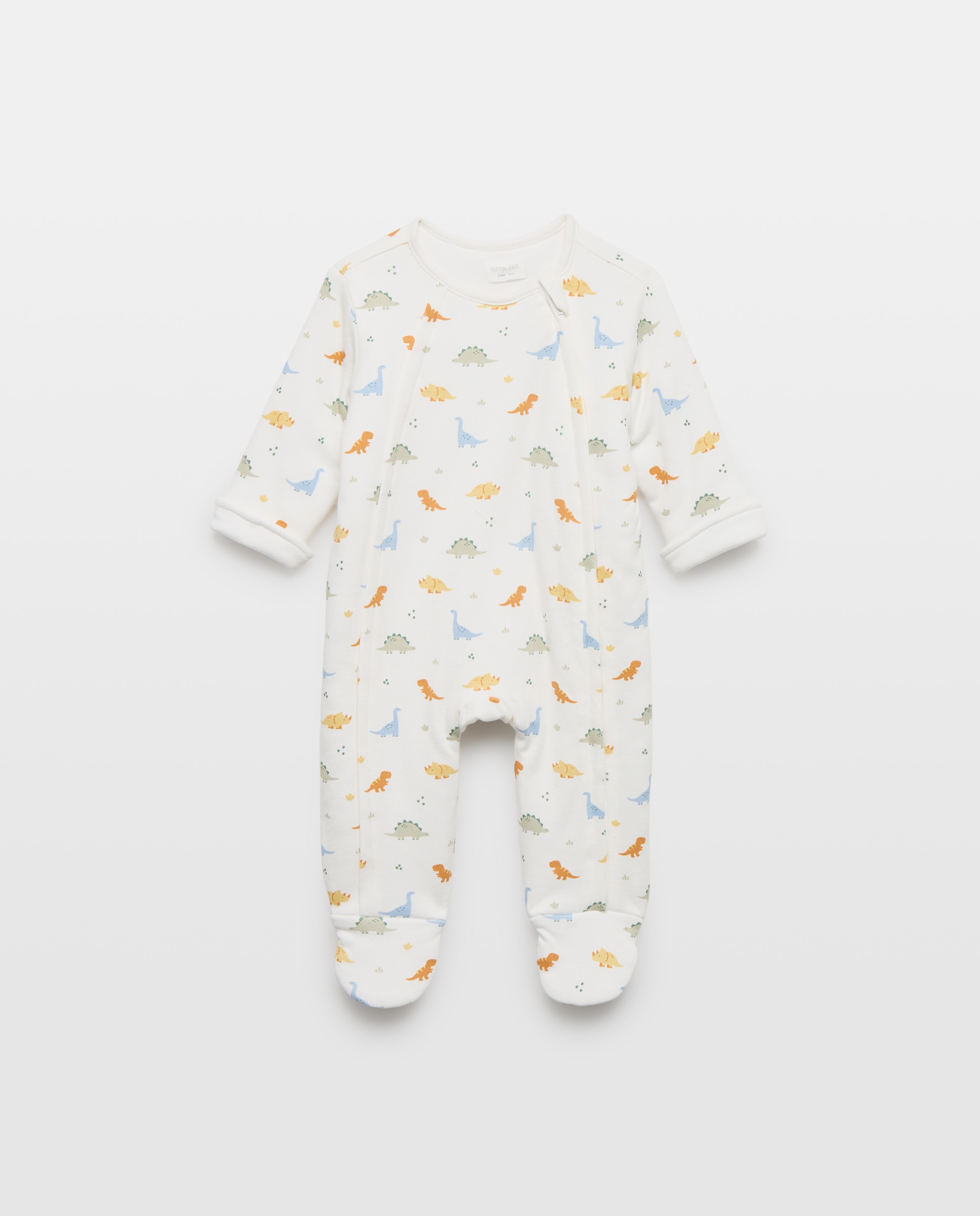 Pelele largo acolchado estampado fantasía de bebé - Cotton Juice - Blanco Blanco-1
