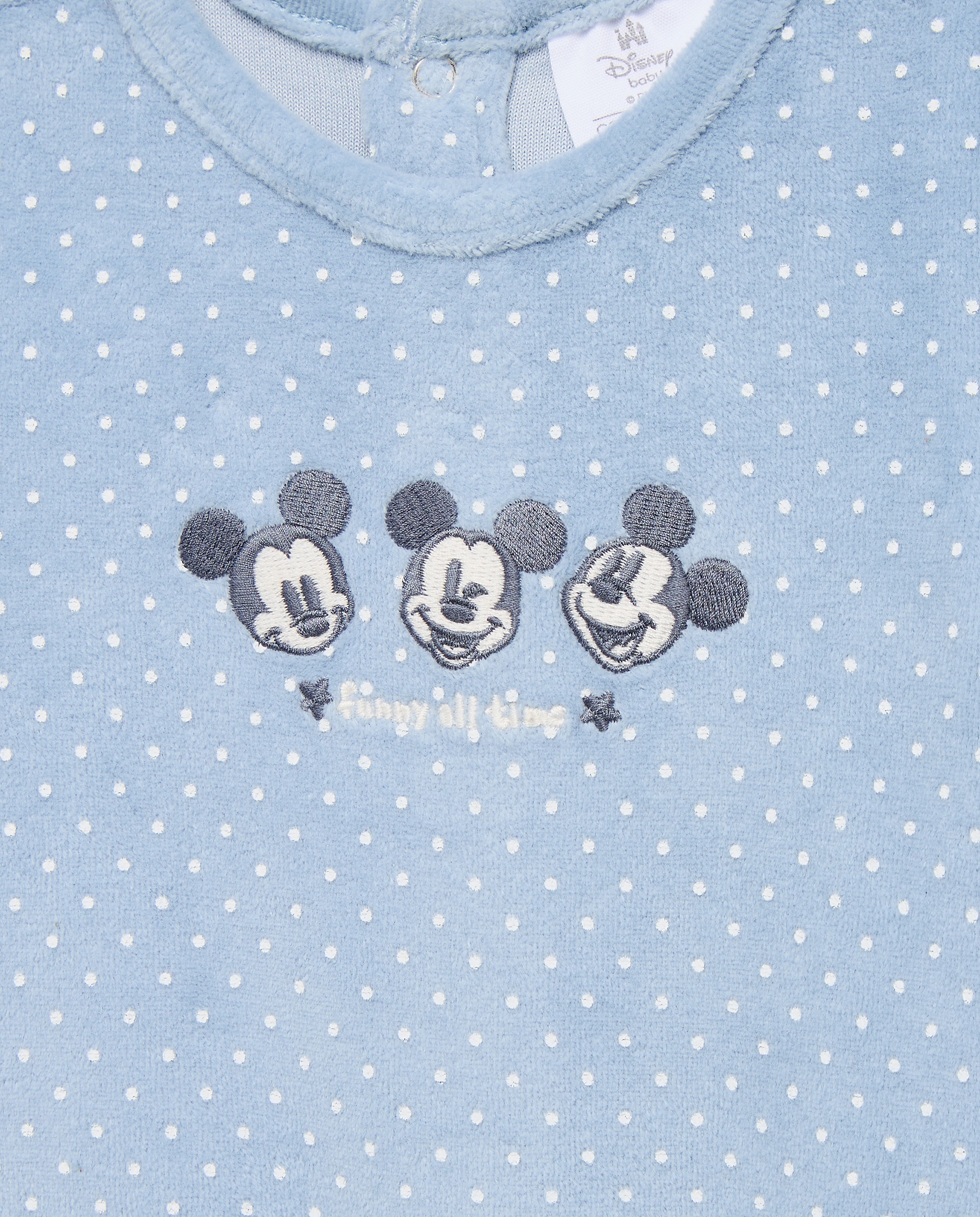 Pelele largo de velour fantasía MICKEY de bebé - Cotton Juice - Azul marino Azul marino-3