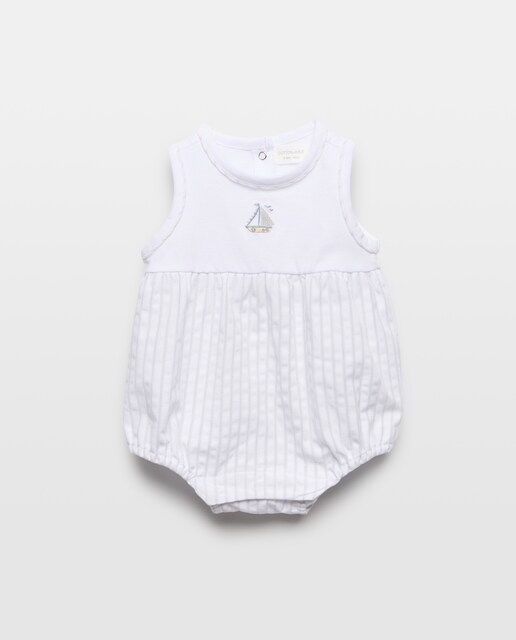 Pijama corto mixto seesucker de bebé niño