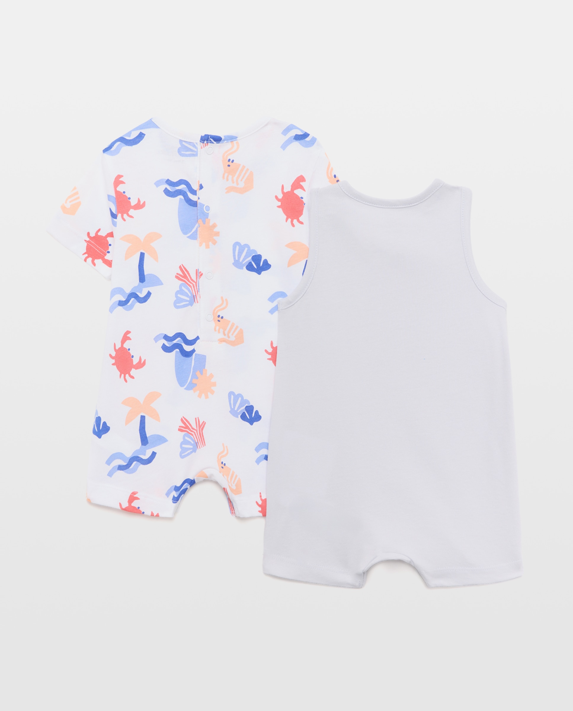 Pack de 2 Babygrows de Bebé com Estampado de Fantasia Branco-2