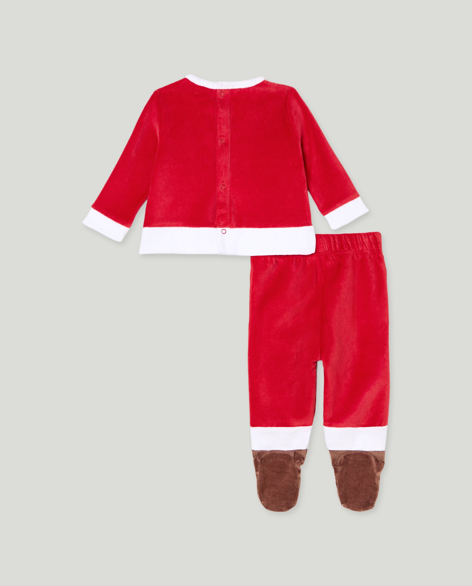 Pijama de Bebé em Velour com Estampado de Fantasia 600 Vermelho-2