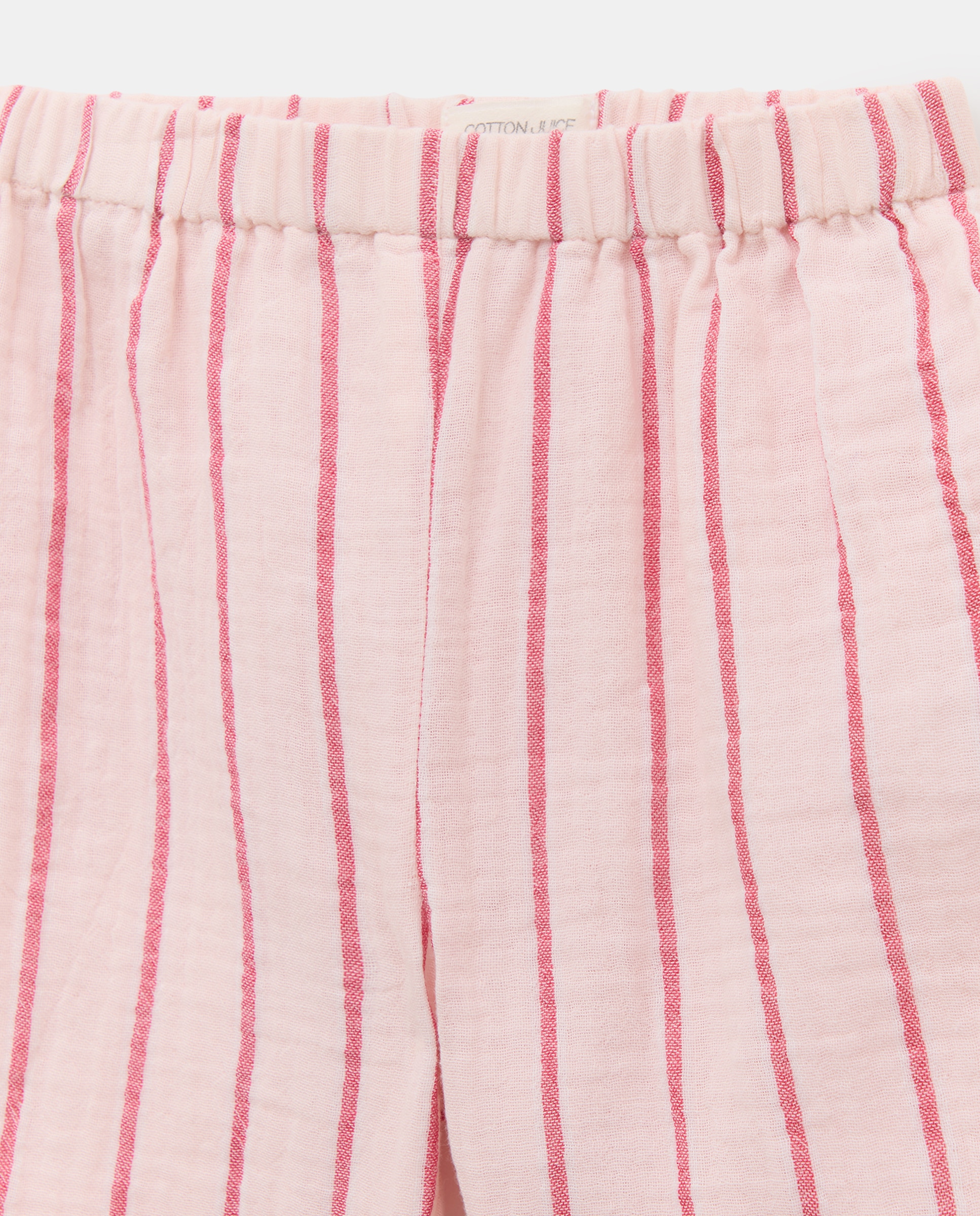 Pijama Completo Comprido de Bebé de Chiffon às Riscas Rosa-3