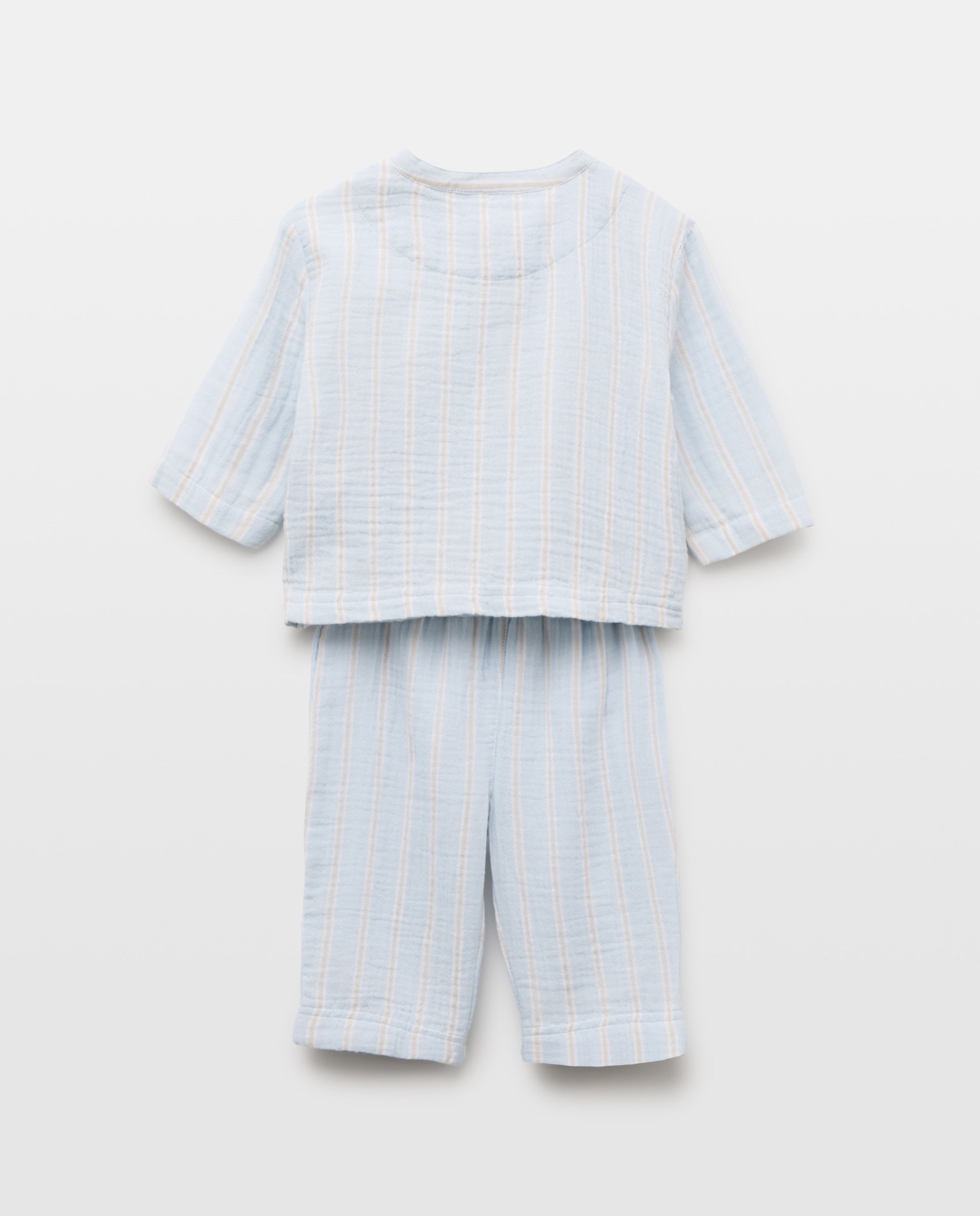 Pijama completo largo gasa rayas de bebé - Cotton Juice - Azul Azul-2