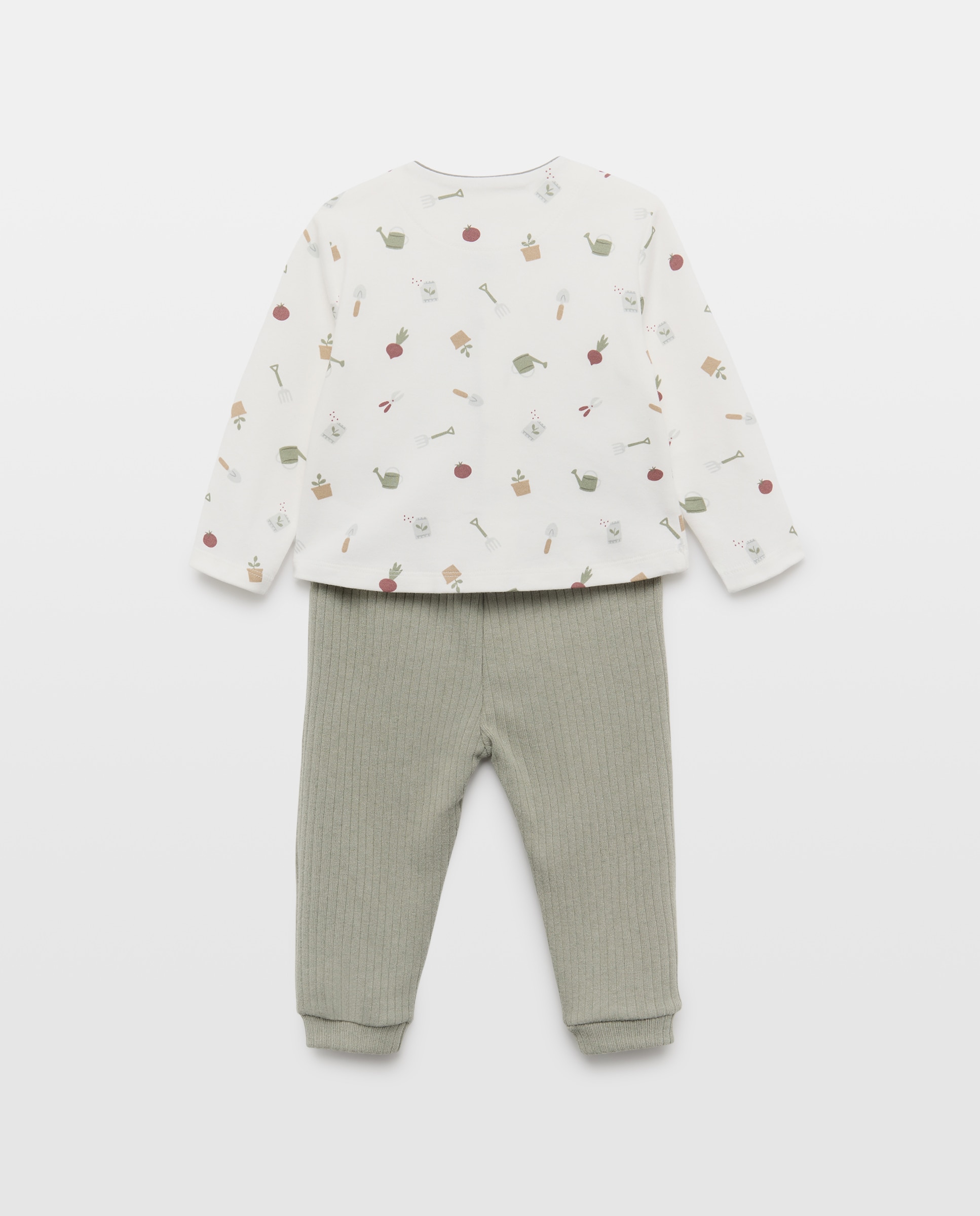 Pijama de punto largp con estampado de bebé - Cotton Juice - Blanco Blanco-2