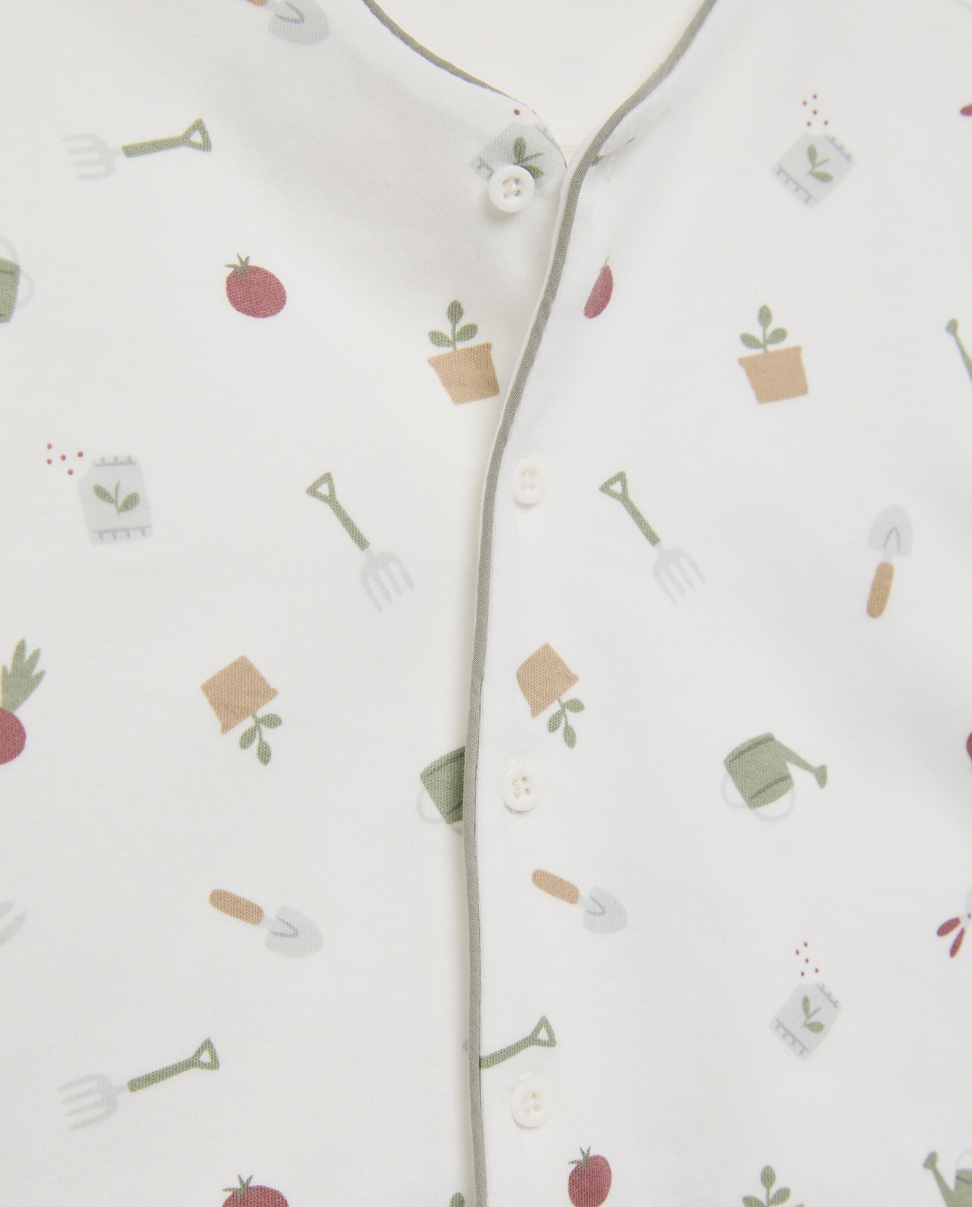 Pijama de punto largp con estampado de bebé - Cotton Juice - Blanco Blanco-3