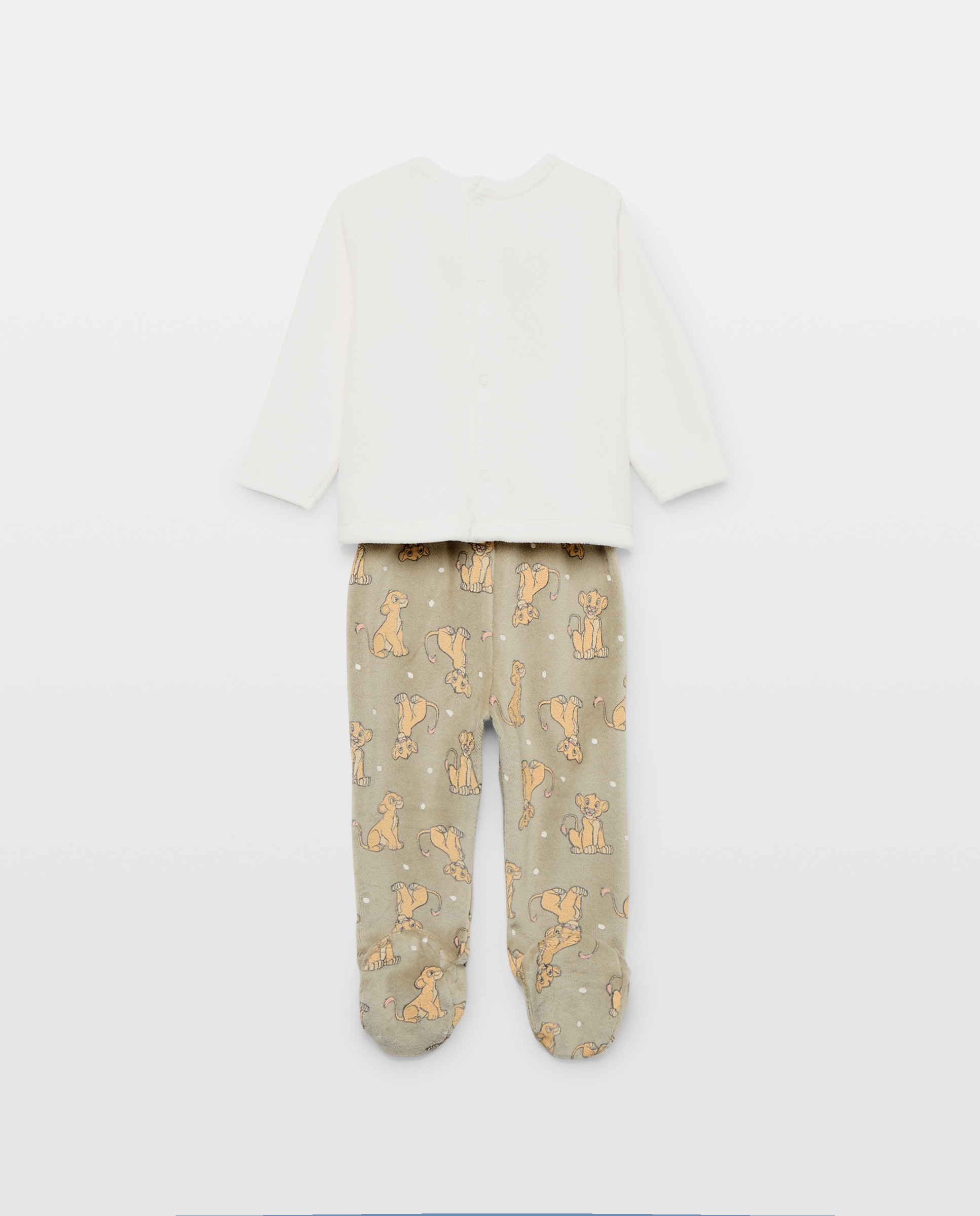Pijama de Bebé em Velour do Rei Leão Cotton Juice Verde-2