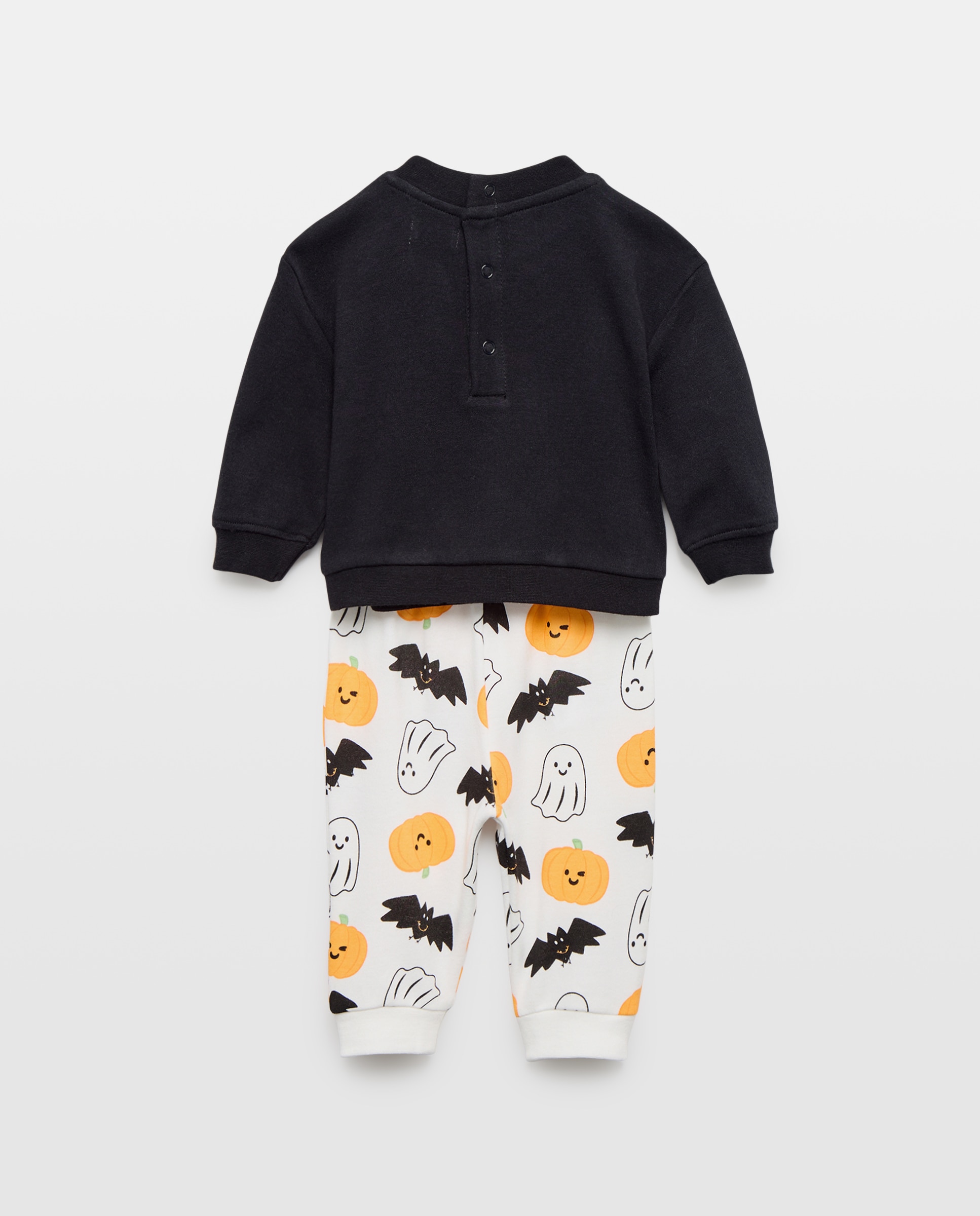 Pijama de Felpa de Bebé com Estampado de Fantasia de Halloween Cinzento-2