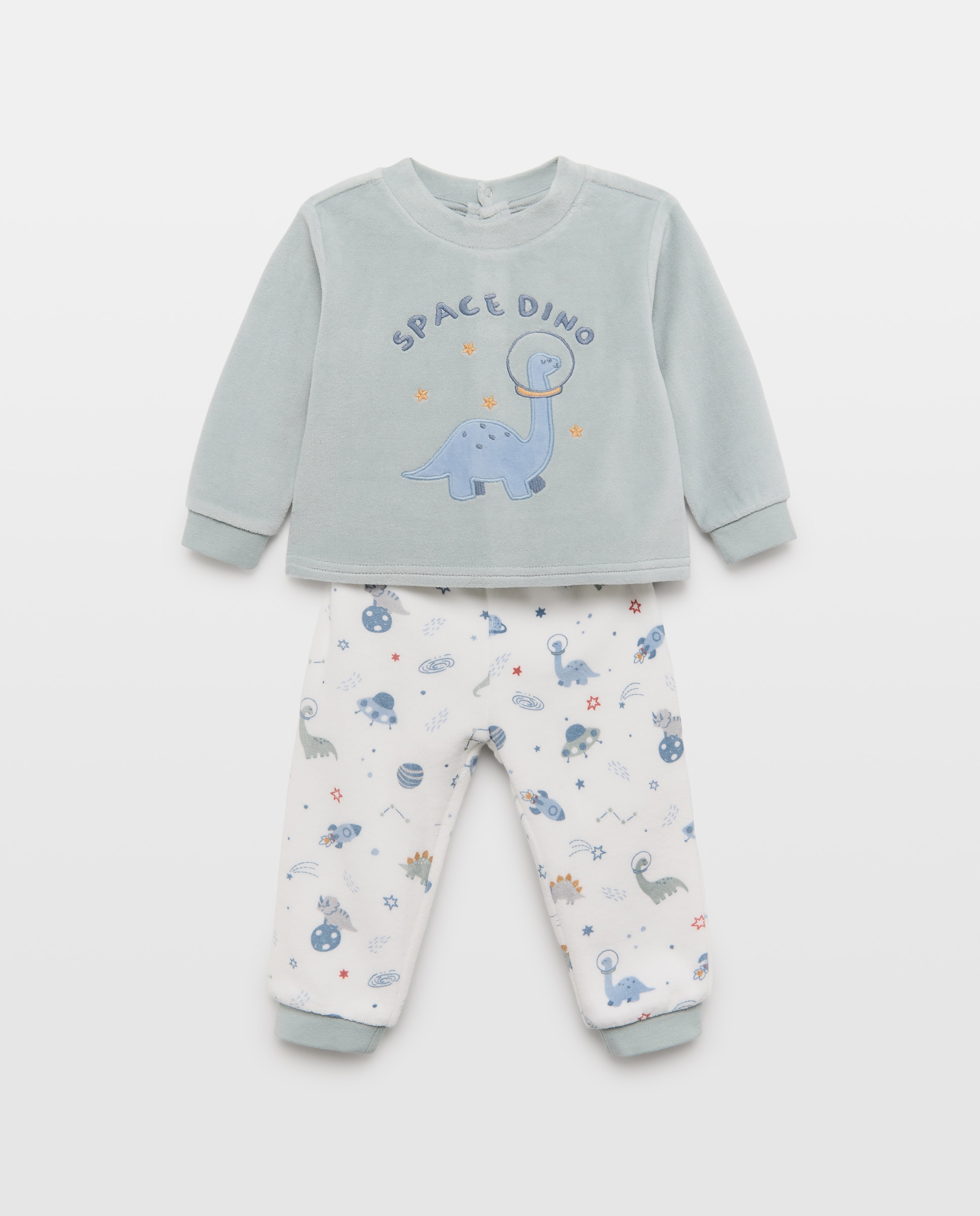 Imagem 0 de Pijama de Velour de Bebé com Estampado de Fantasia