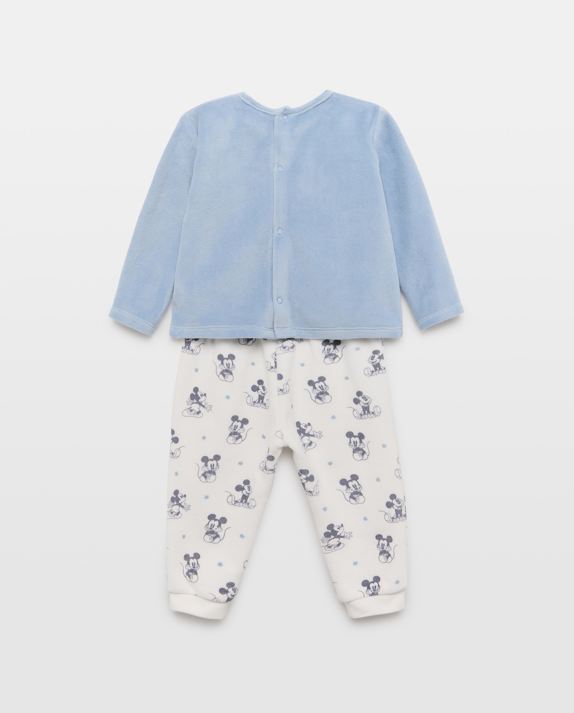 Pijama de Velour de Bebé com Fantasia do Mickey Azul-marinho-2