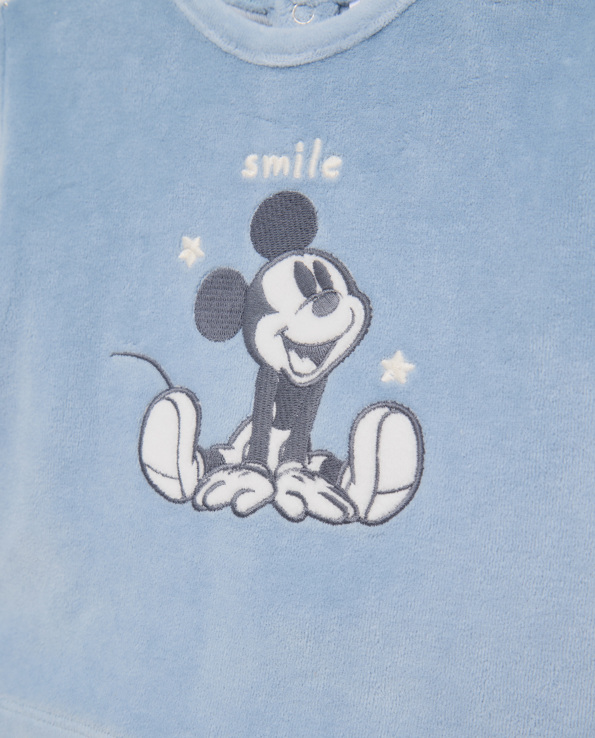 Pijama de Velour de Bebé com Fantasia do Mickey Azul-marinho-3