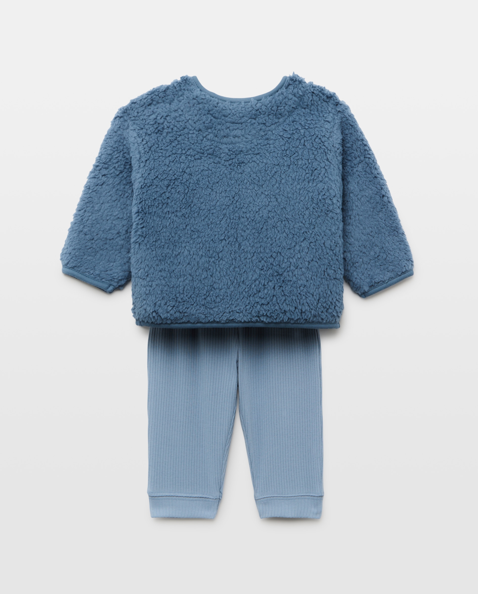 Pijama completo y chaqueta manga larga liso de bebé - Cotton Juice - Azul Azul-2