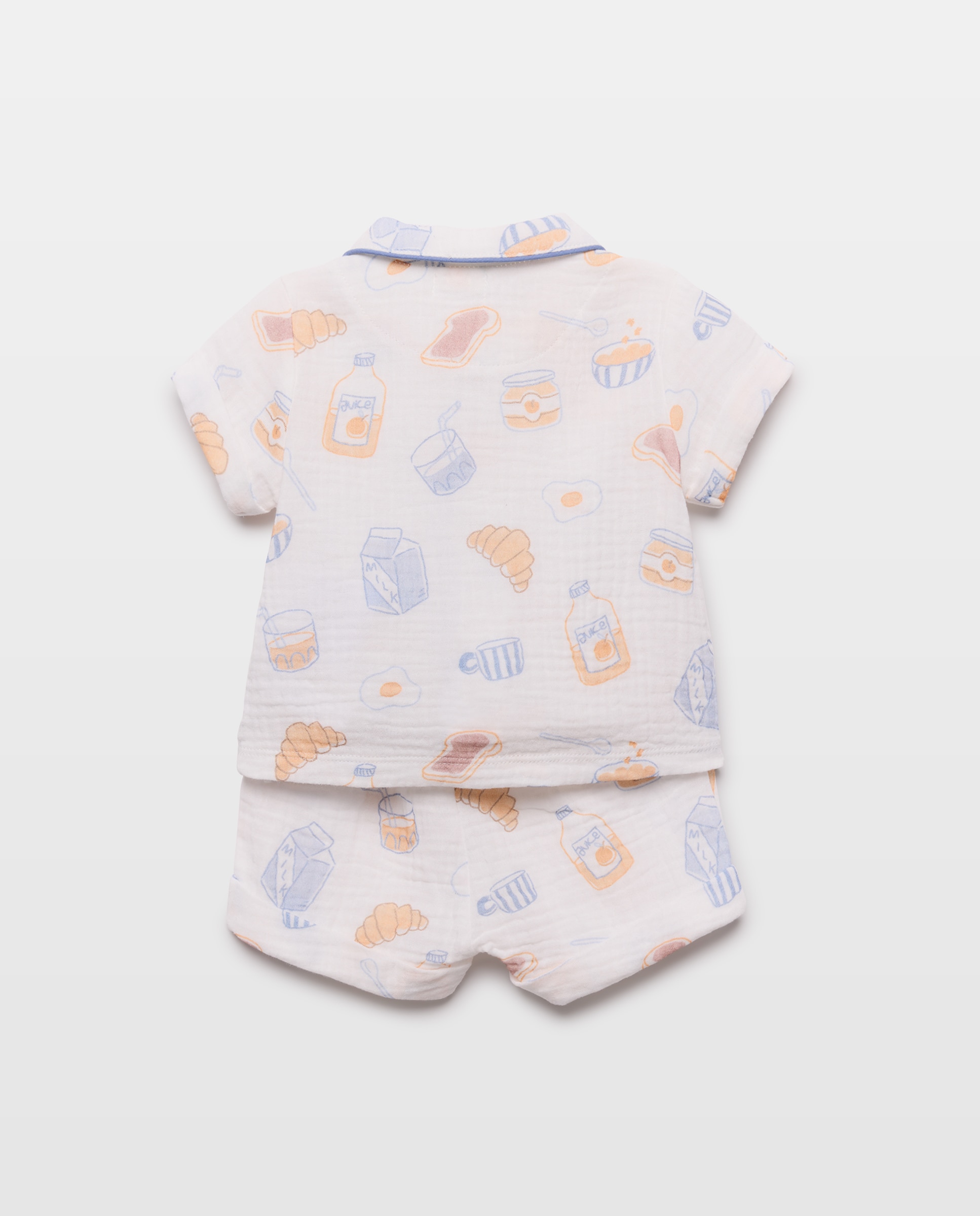 Pijama Abotoado de Bebé com Chiffon e Fantasia Cotton Juice Branco-2