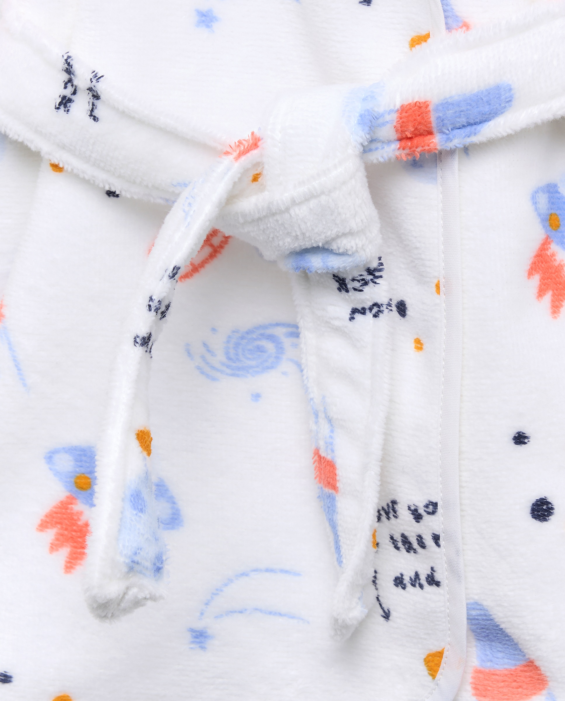Roupão de Banho de Algodão de Bebé com Estampado Cotton Juice Branco-3