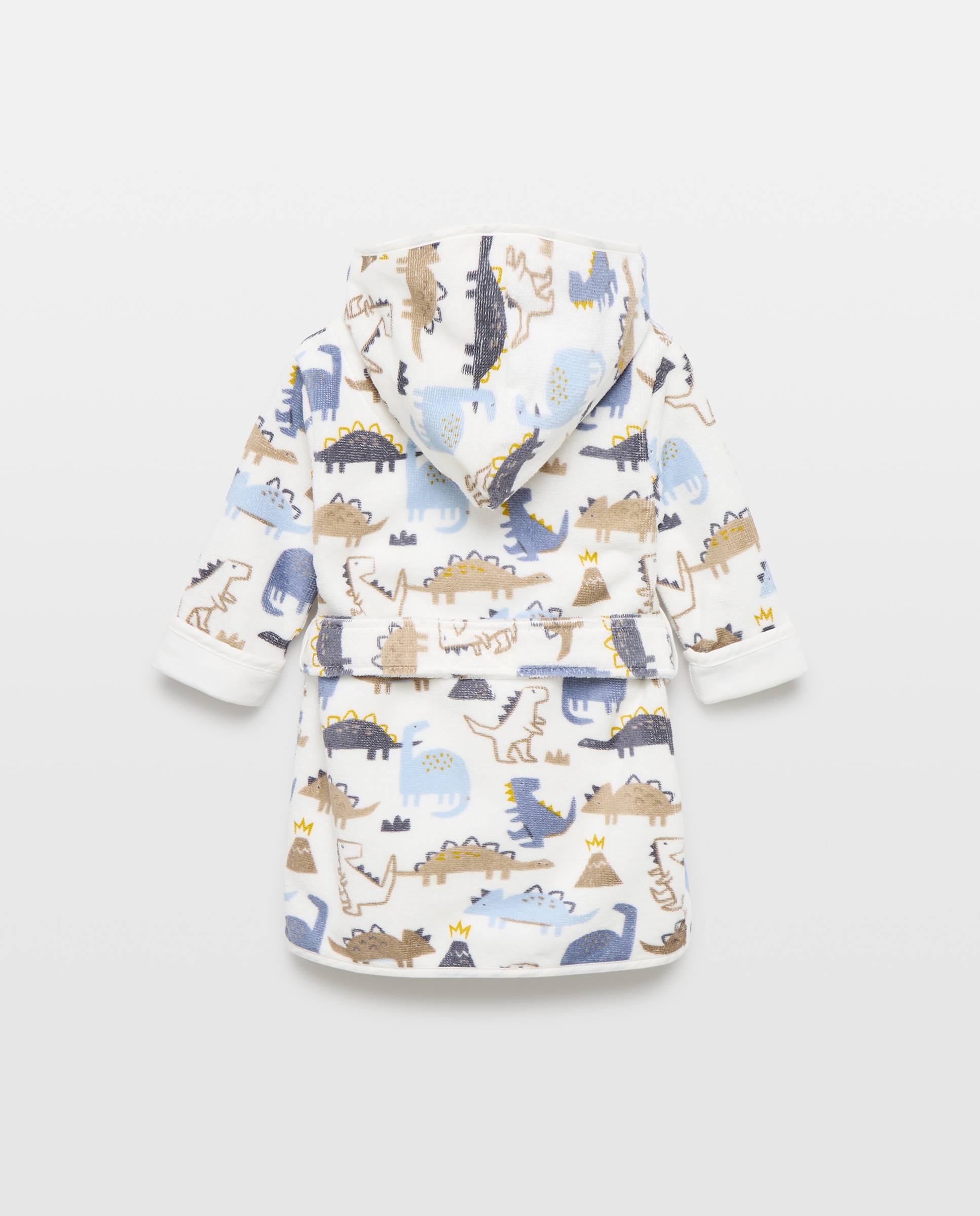 Albornoz para bebé con estampado fantasía dinos - Cotton Juice - Blanco Blanco-2