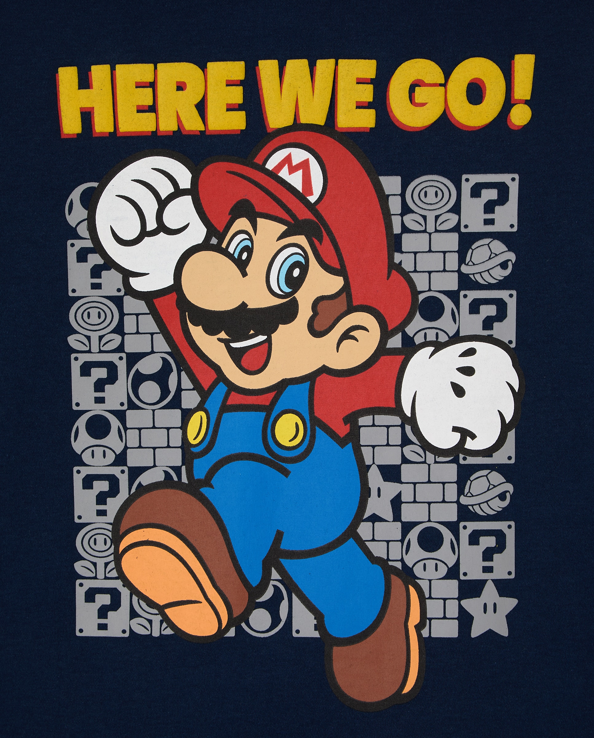 Pijama Comprido com Calças com Estampado Super Mario Bros Cotton Juice Azul-marinho-5
