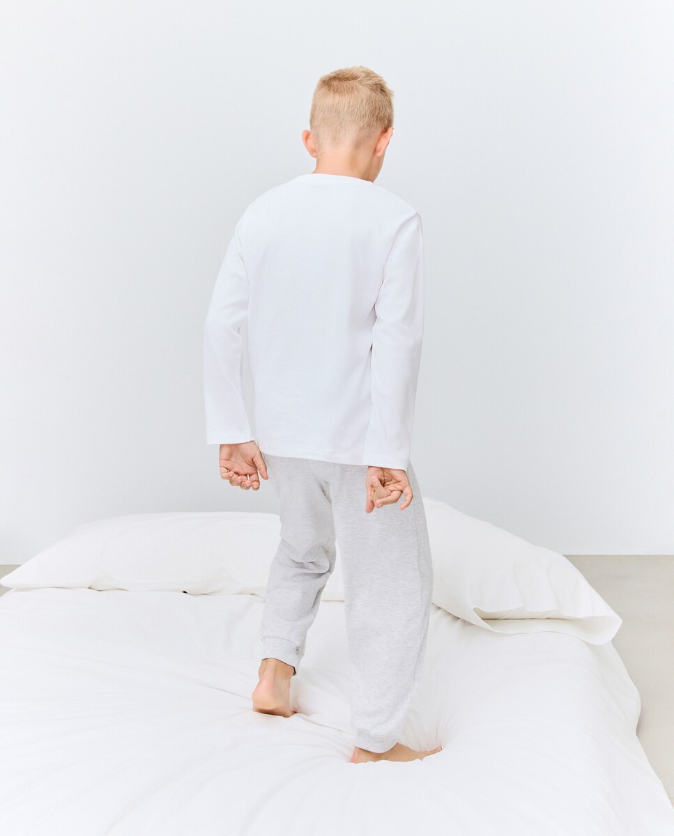 Pijama Comprido com Calças com Estampado Super Mario Bros Branco-3