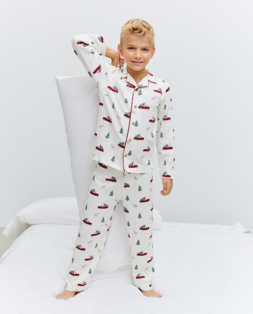 Imagen 0 de Pijama largo punto abotonado fantasía coches de niño