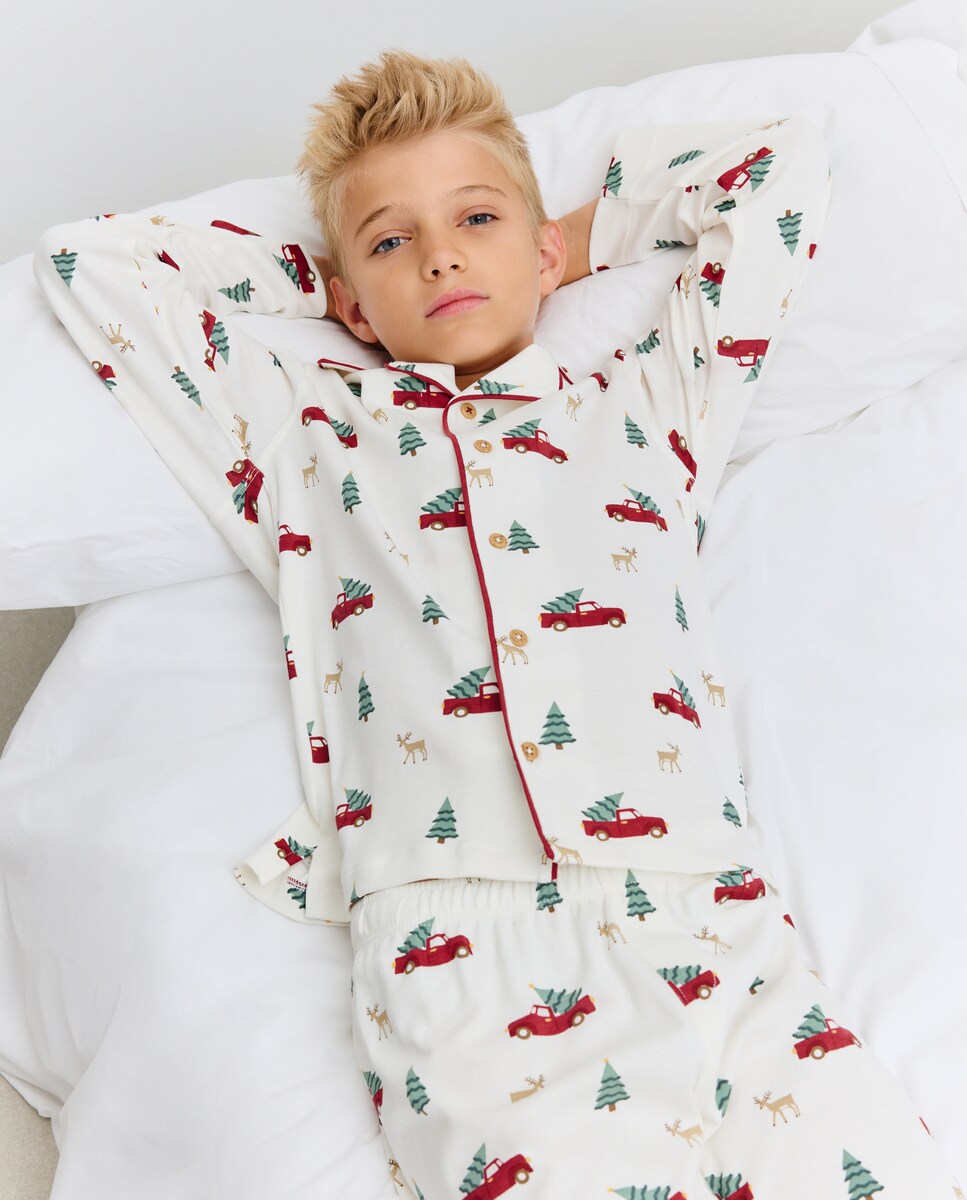 Pijama de Malha Abotoado com Fantasia de Carros Preto-2