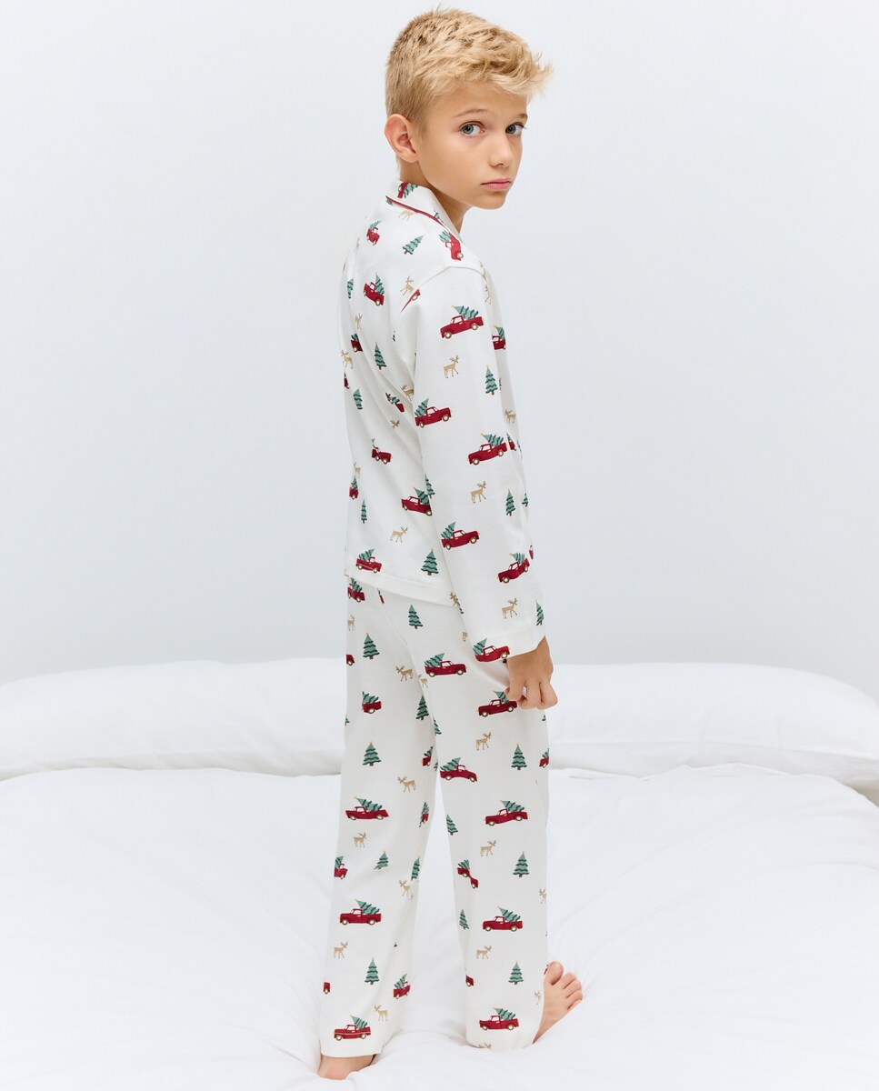 Pijama de Malha Abotoado com Fantasia de Carros Preto-3