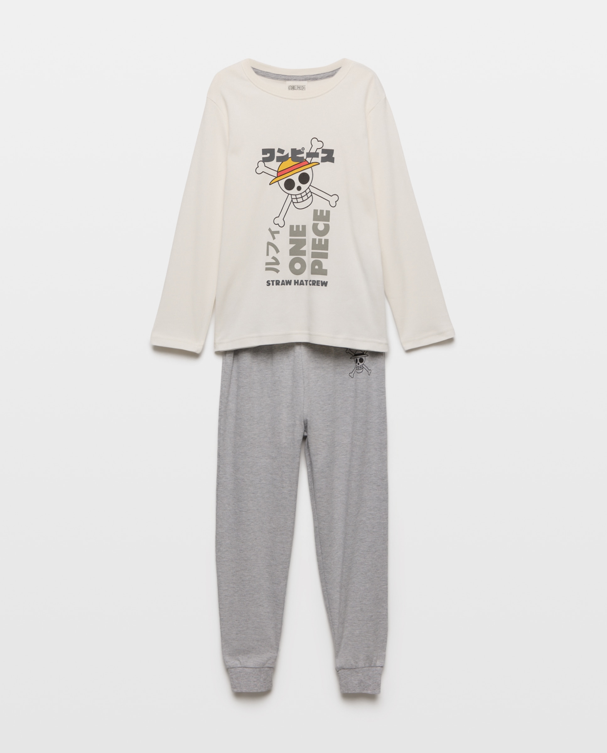 Pijama de Malha One Piece Letras Branco-4