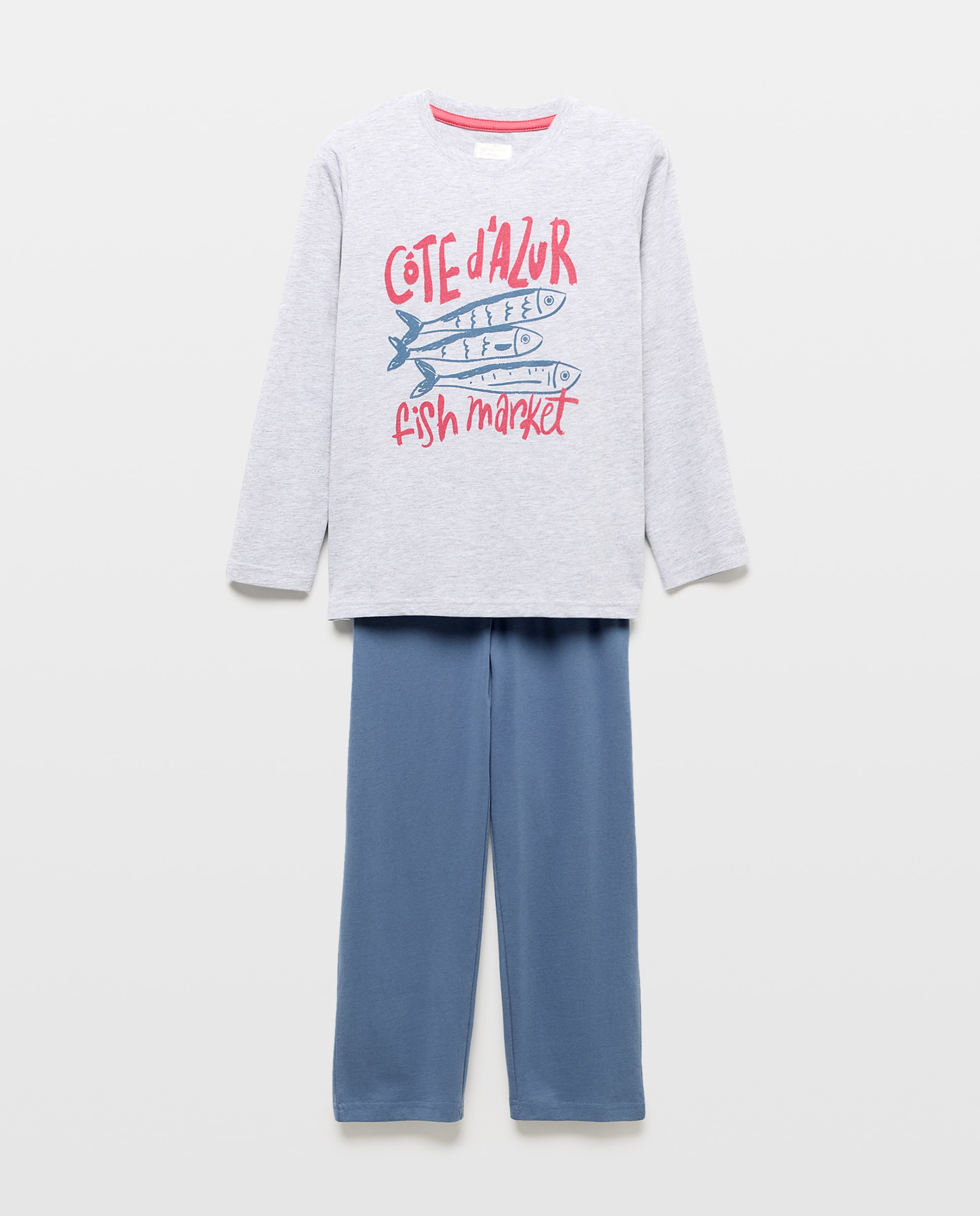 Pijama de Malha com Estampado de Fantasia Cotton Juice Cinzento-4