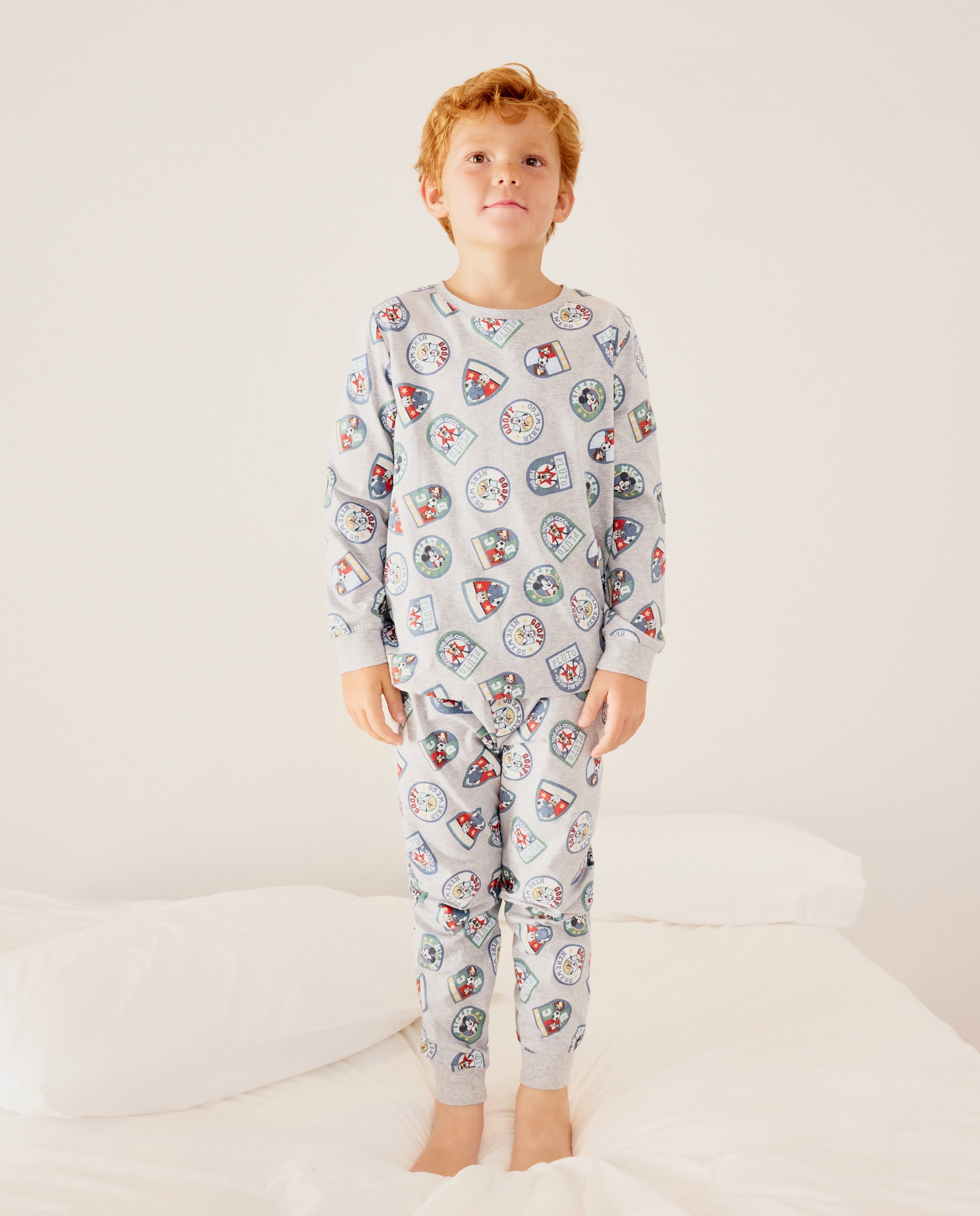 Pijama de Malha Mickey Cotton Juice Cinzento-2
