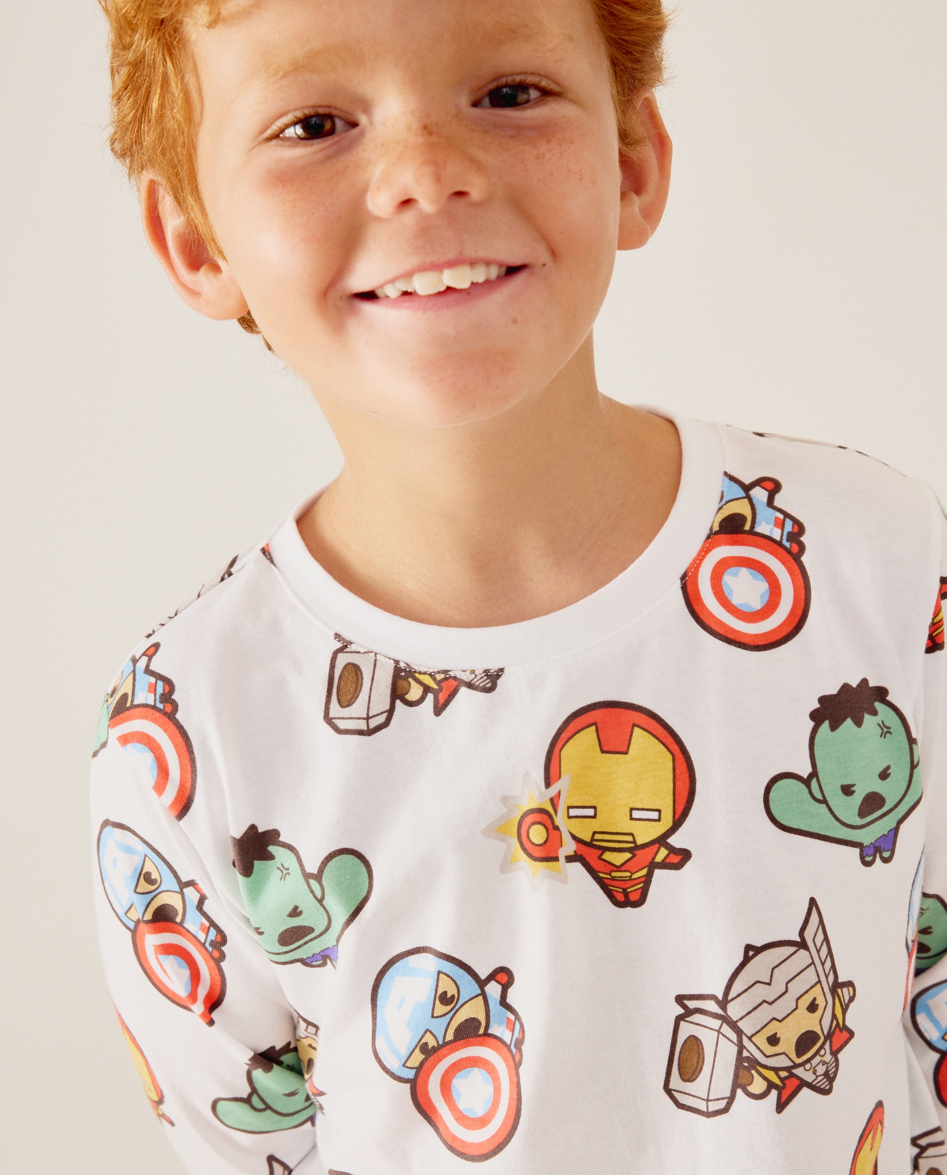 Pijama de Malha Os Vingadores Branco-3