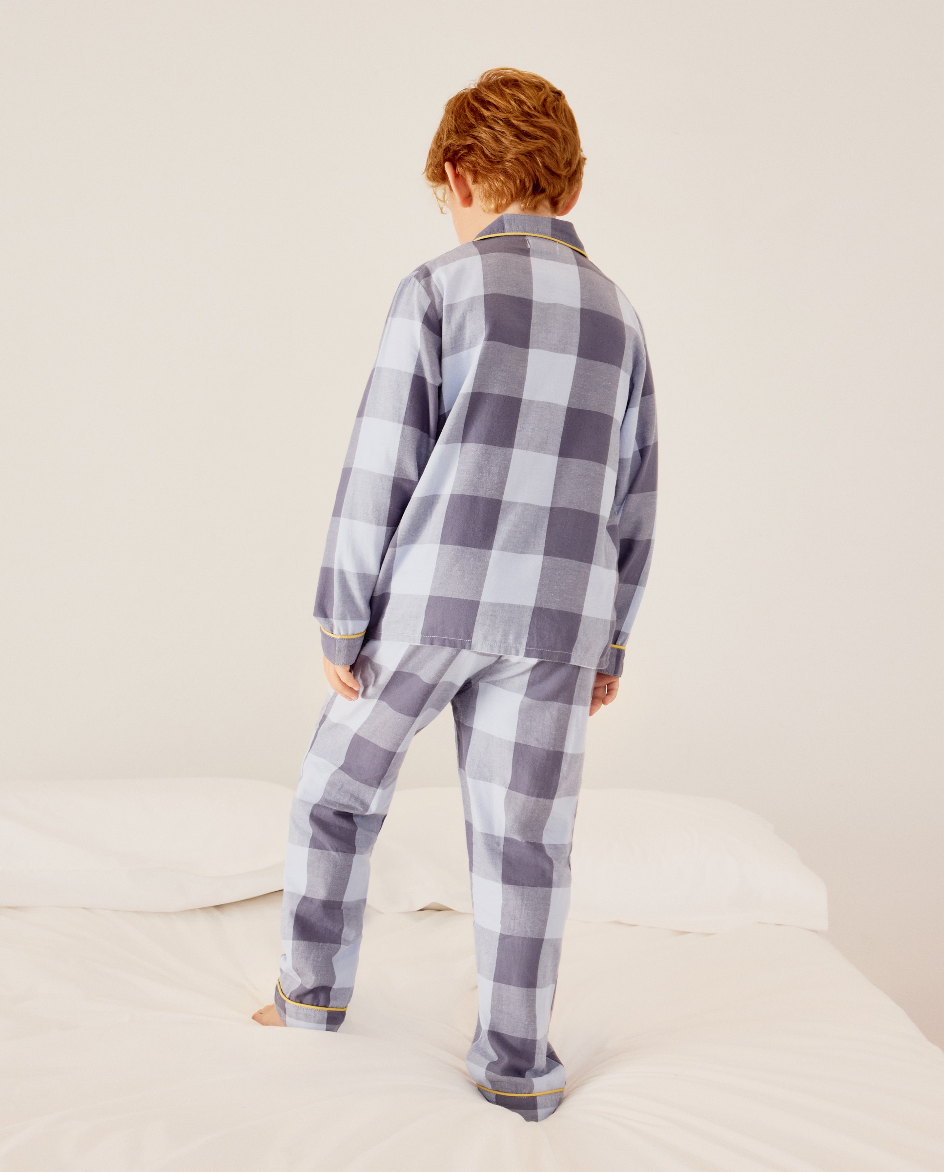 Imagen 3 de Pijama niño de tela largo con cuadros - Cotton Juice - Azul Azul